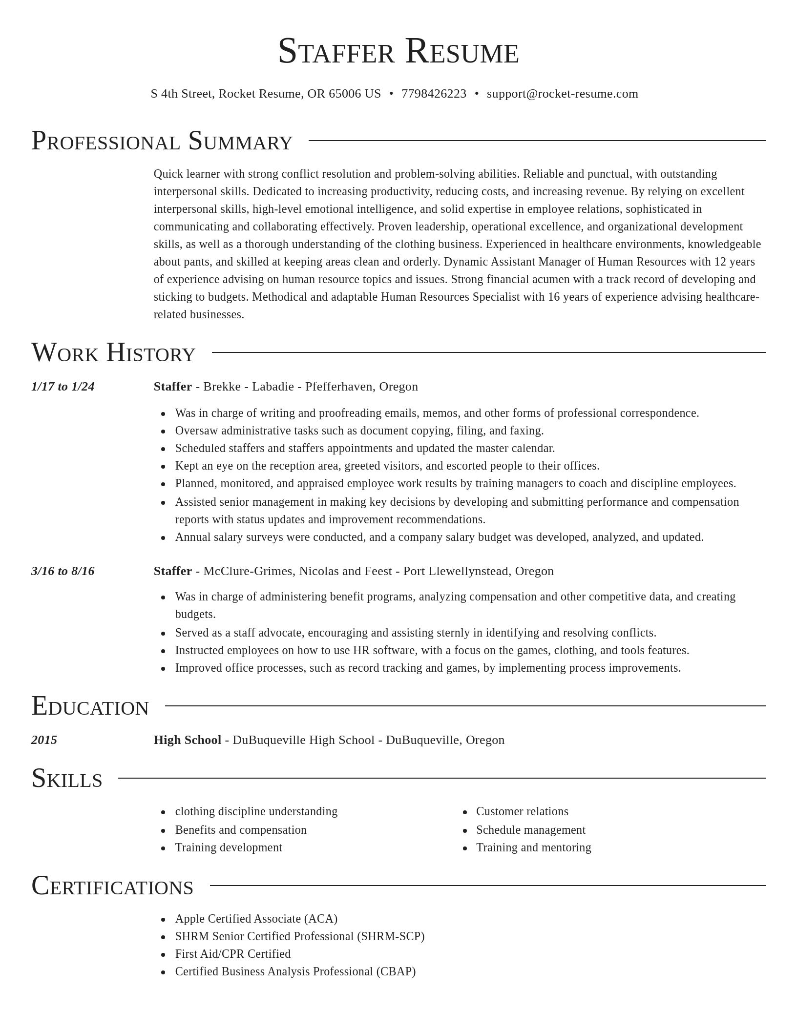 Director resume template