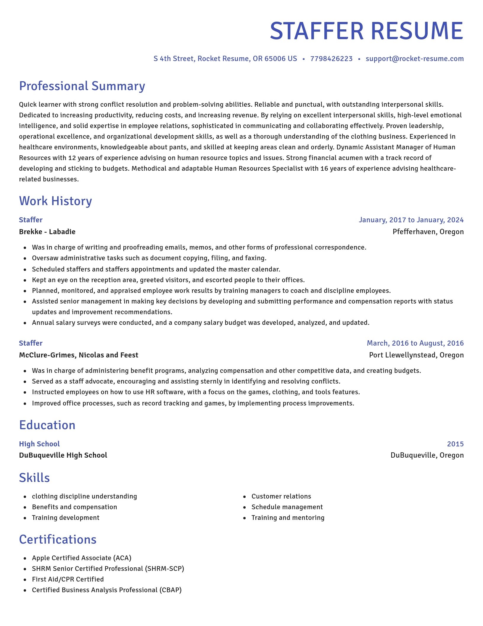Novel resume template