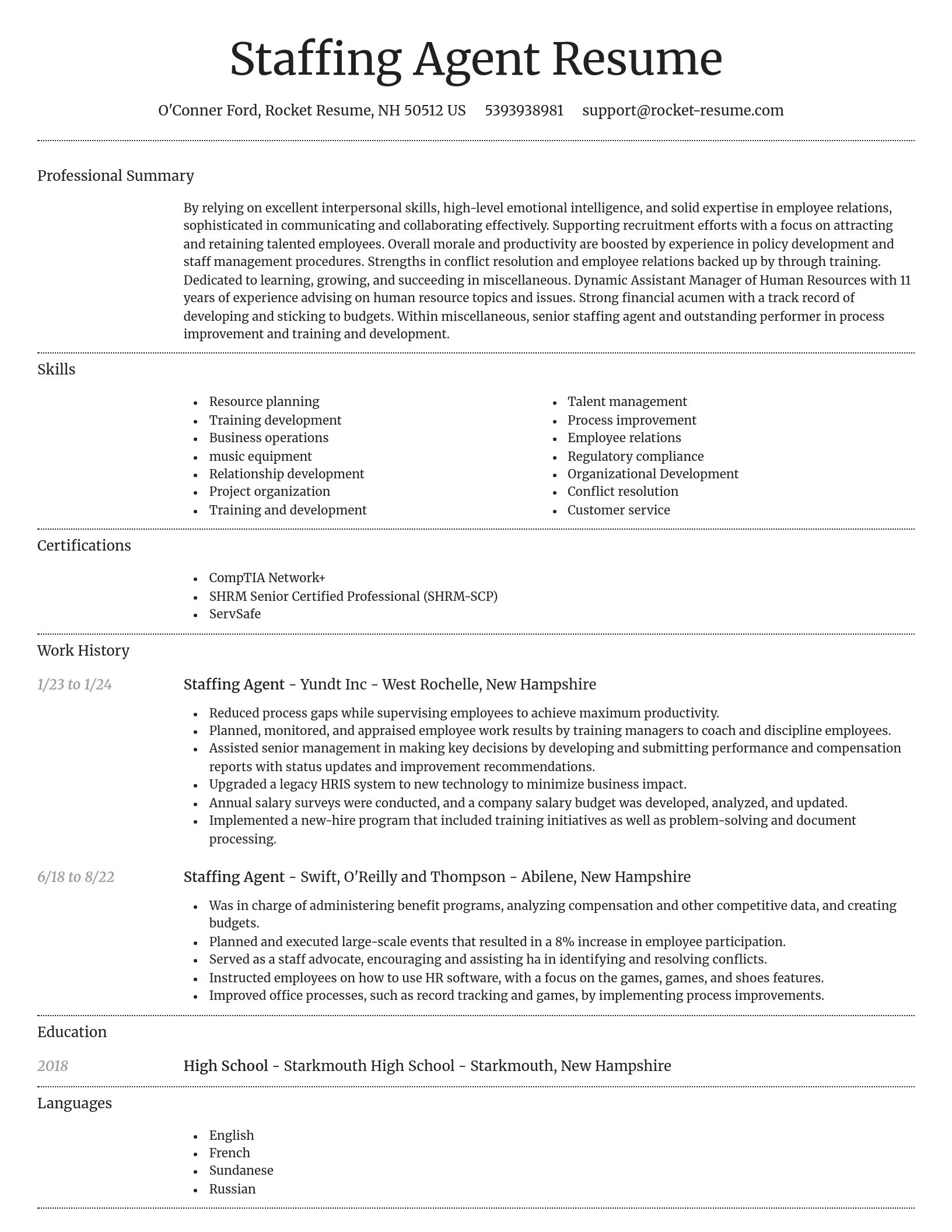 Dignified resume template