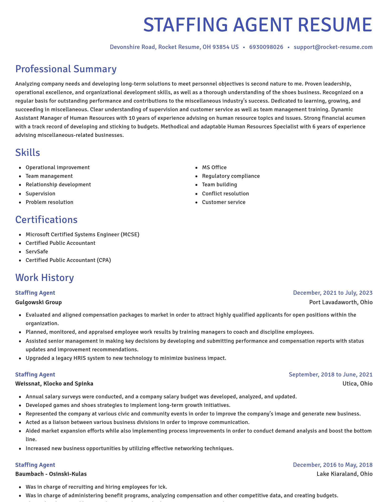 Novel resume template
