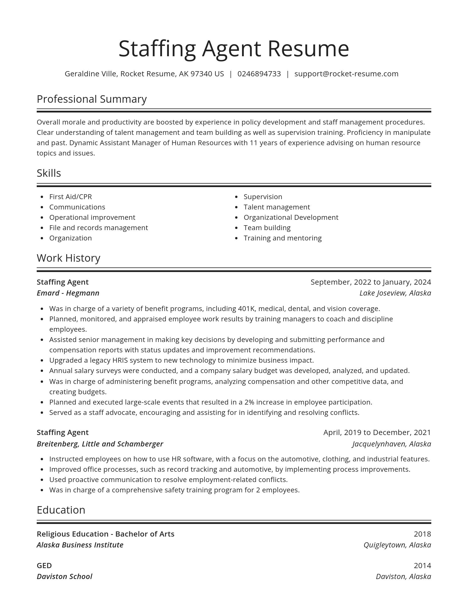Spotlight resume template