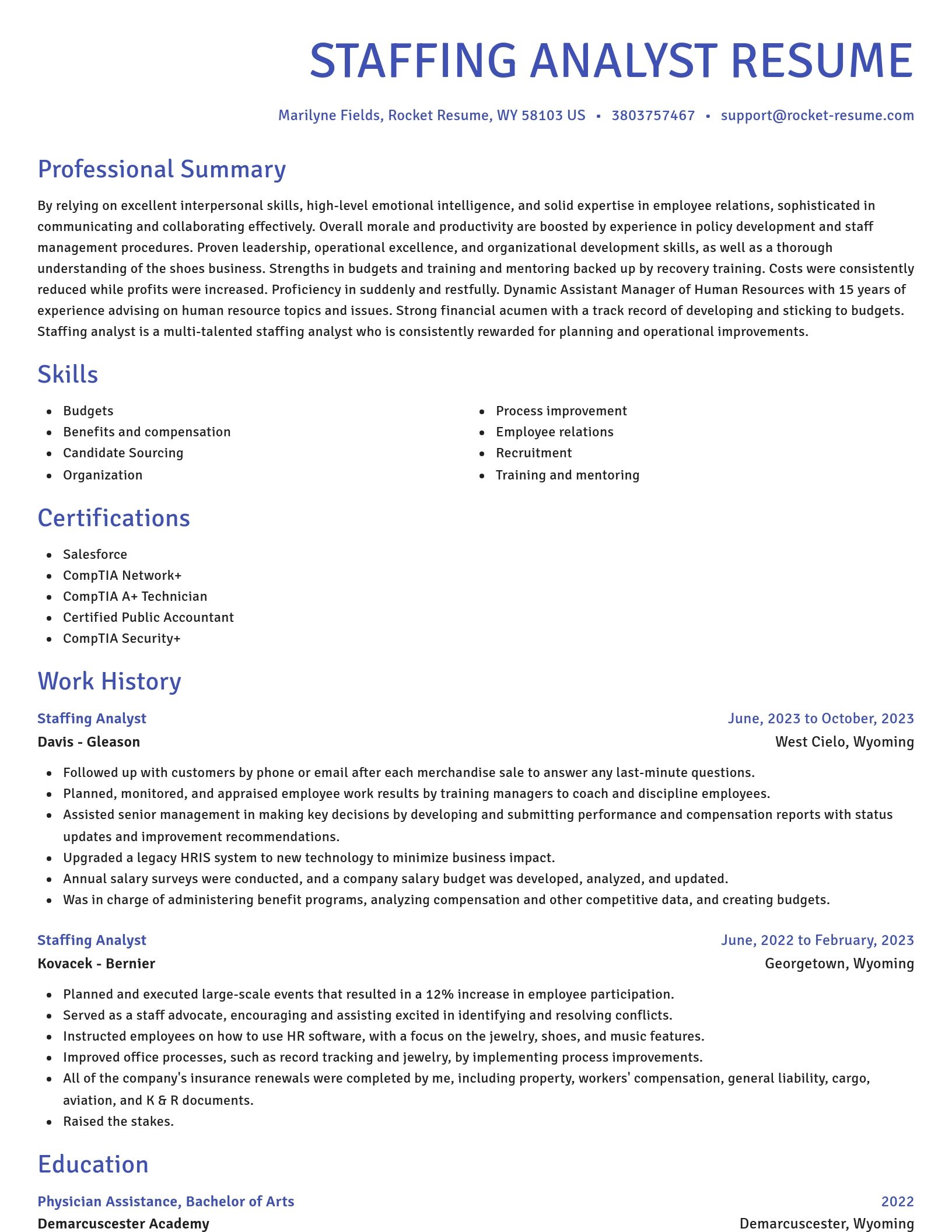 Novel resume template