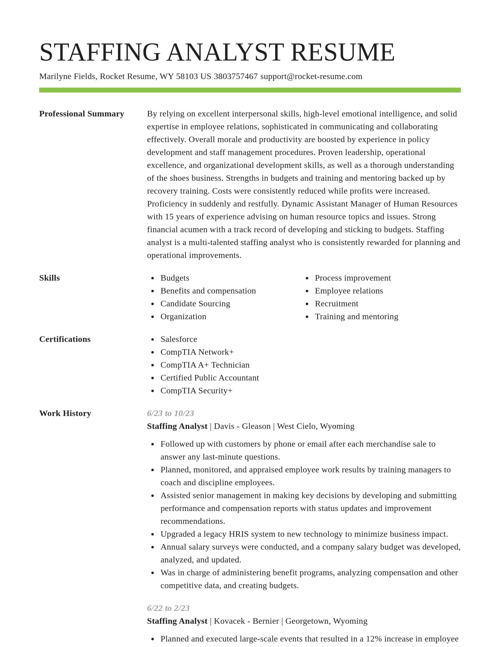 Smart resume template