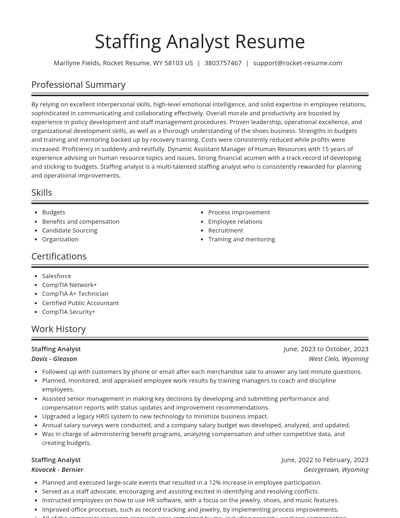 Spotlight resume template
