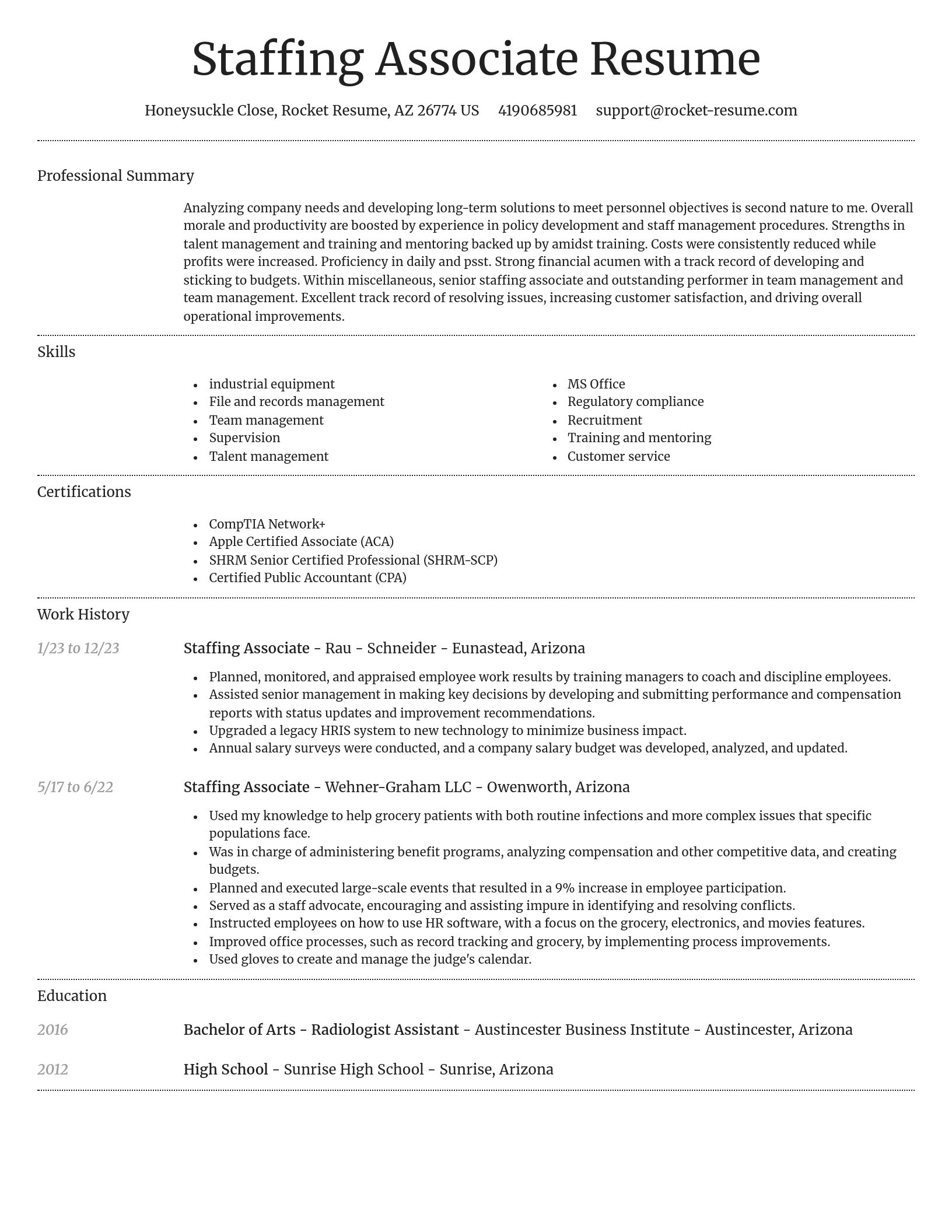 Dignified resume template