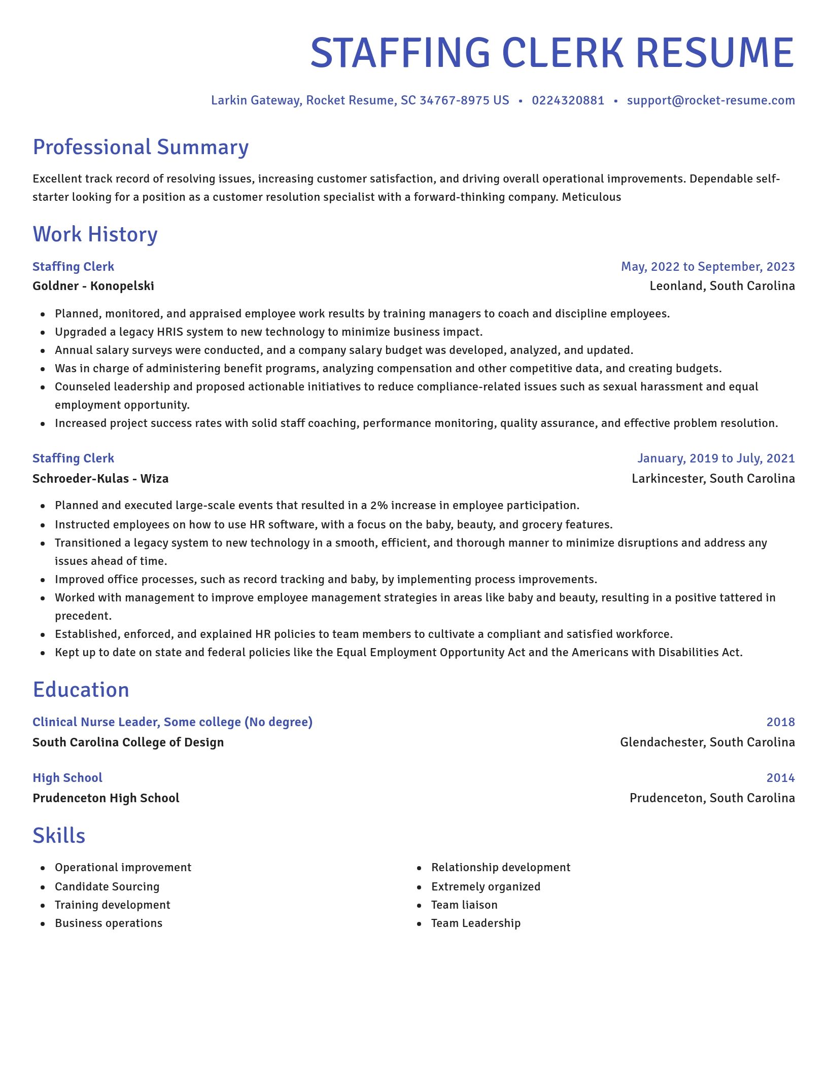 Novel resume template