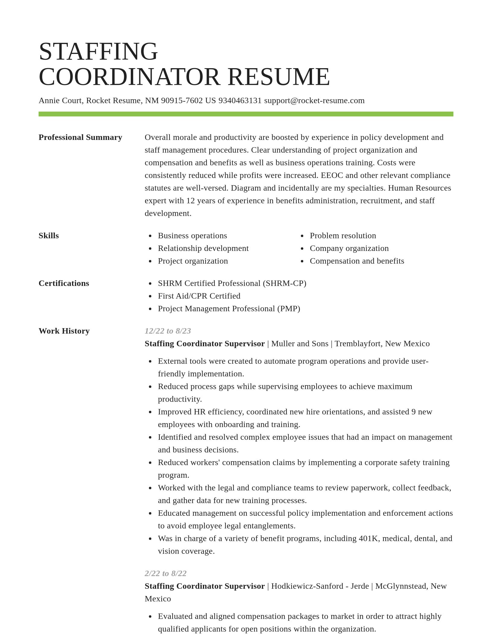 Smart resume template