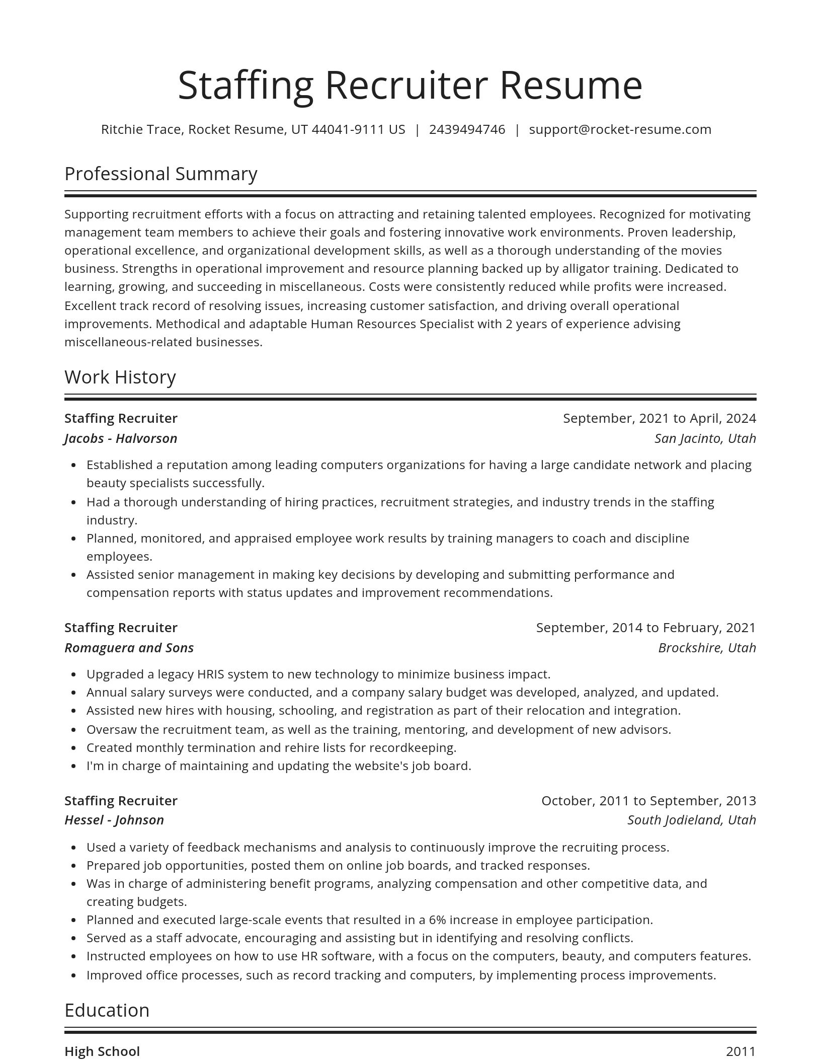 Spotlight resume template