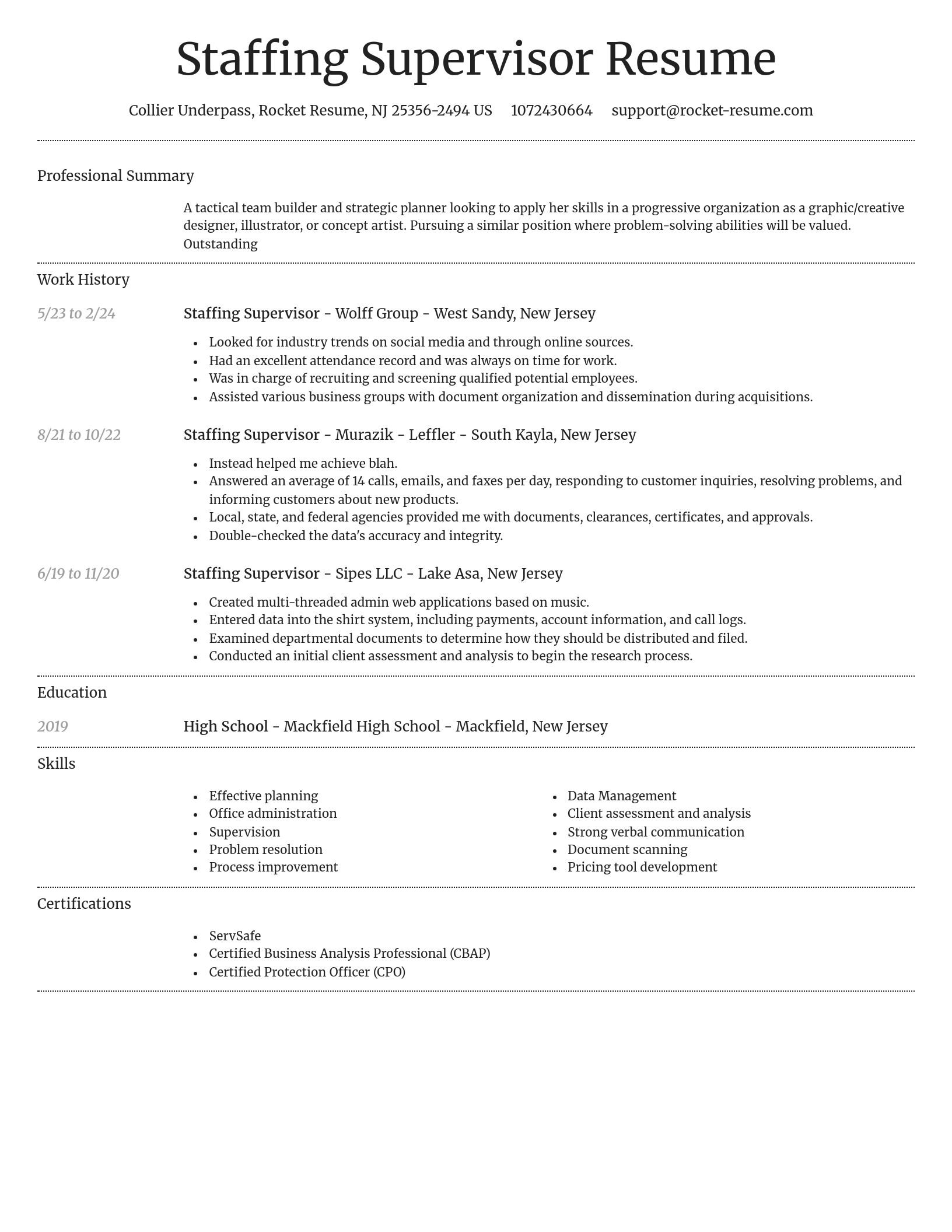 Dignified resume template