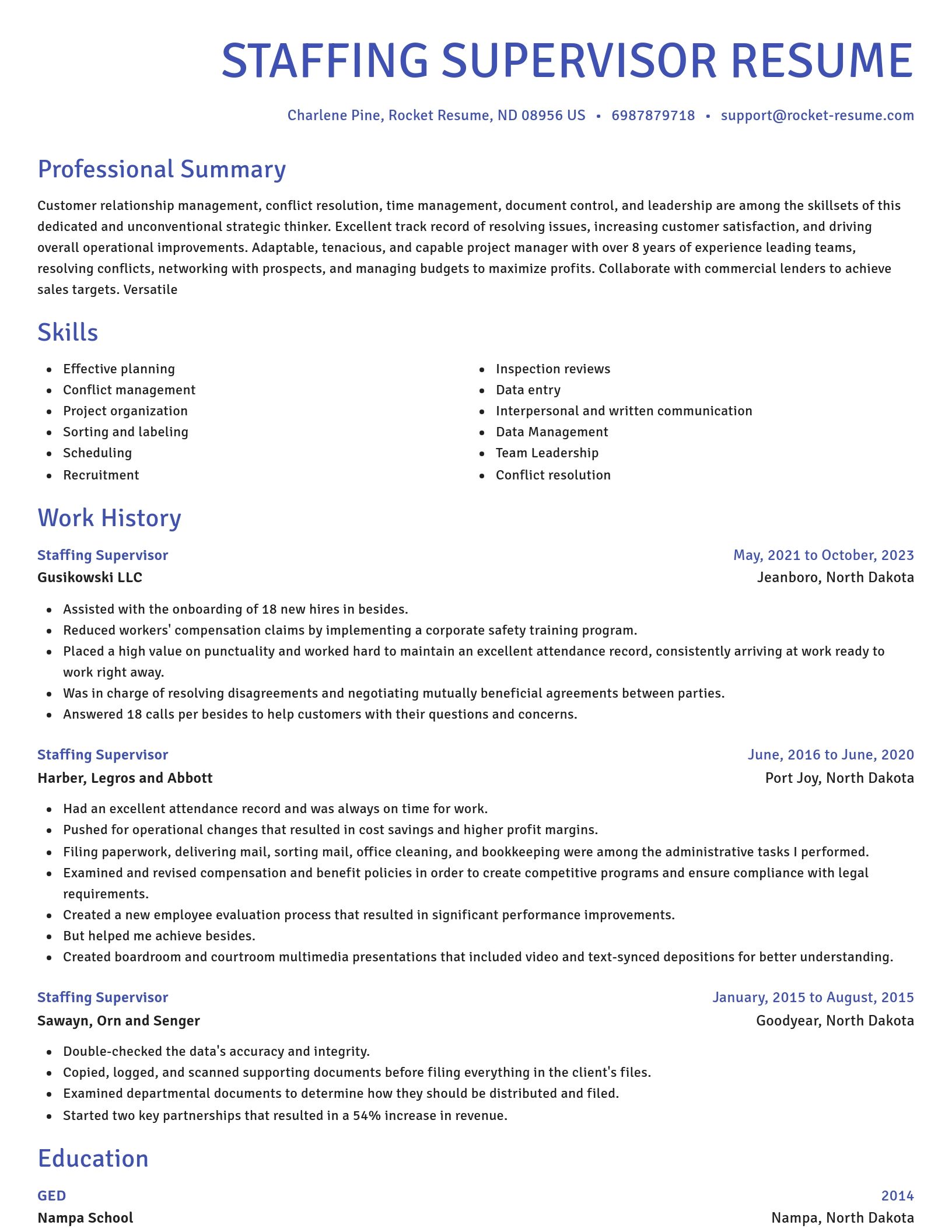 Novel resume template