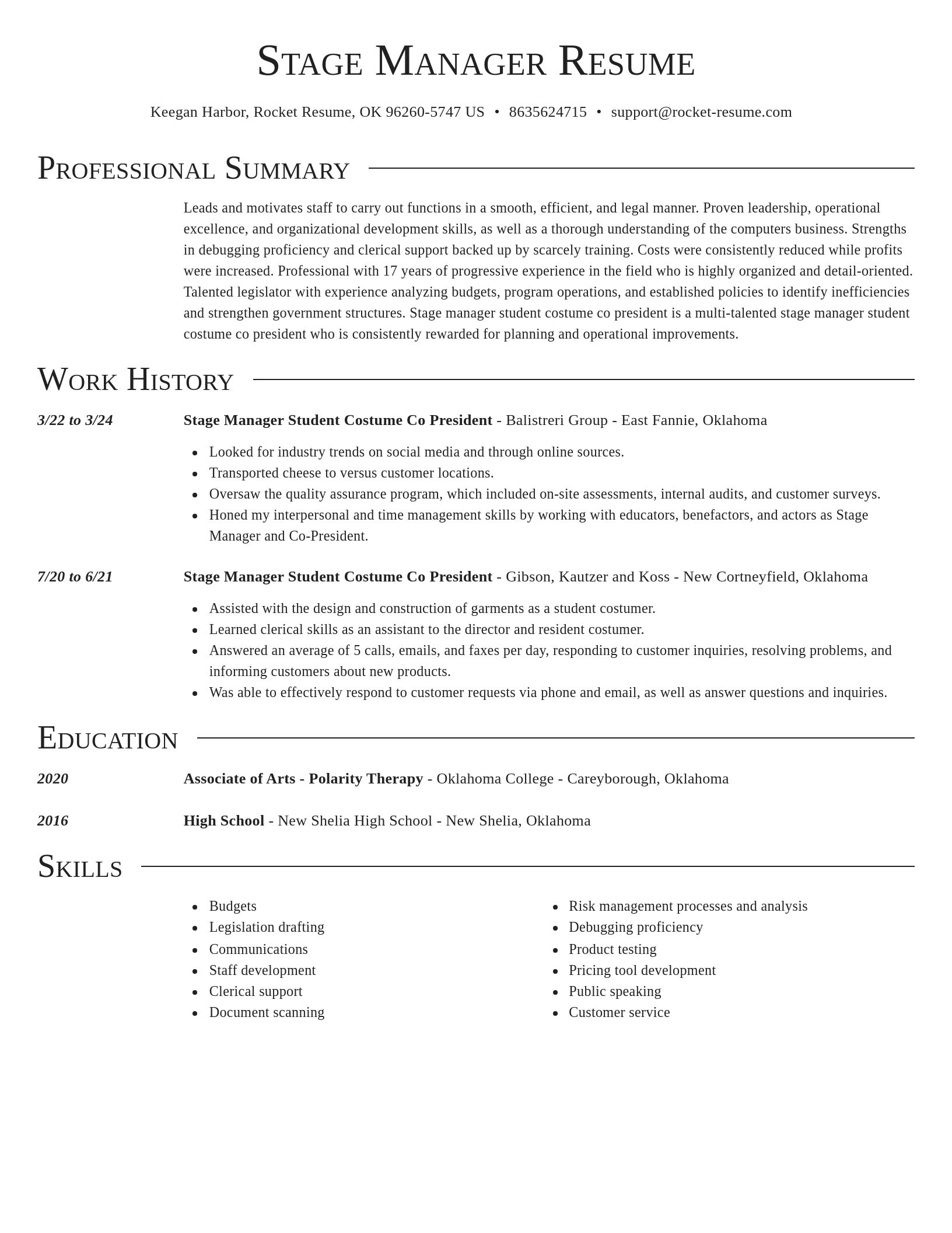 Director resume template