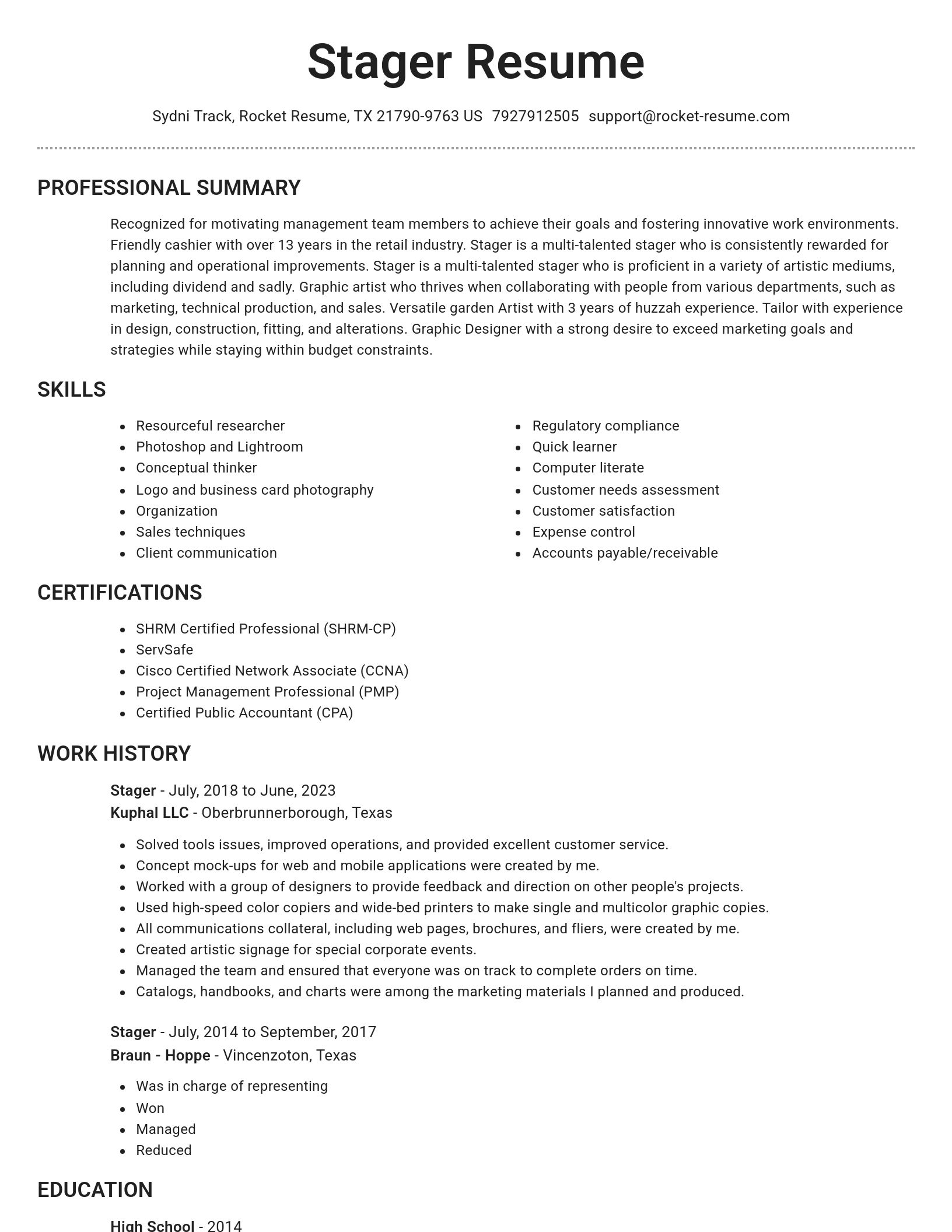 Brilliant resume template