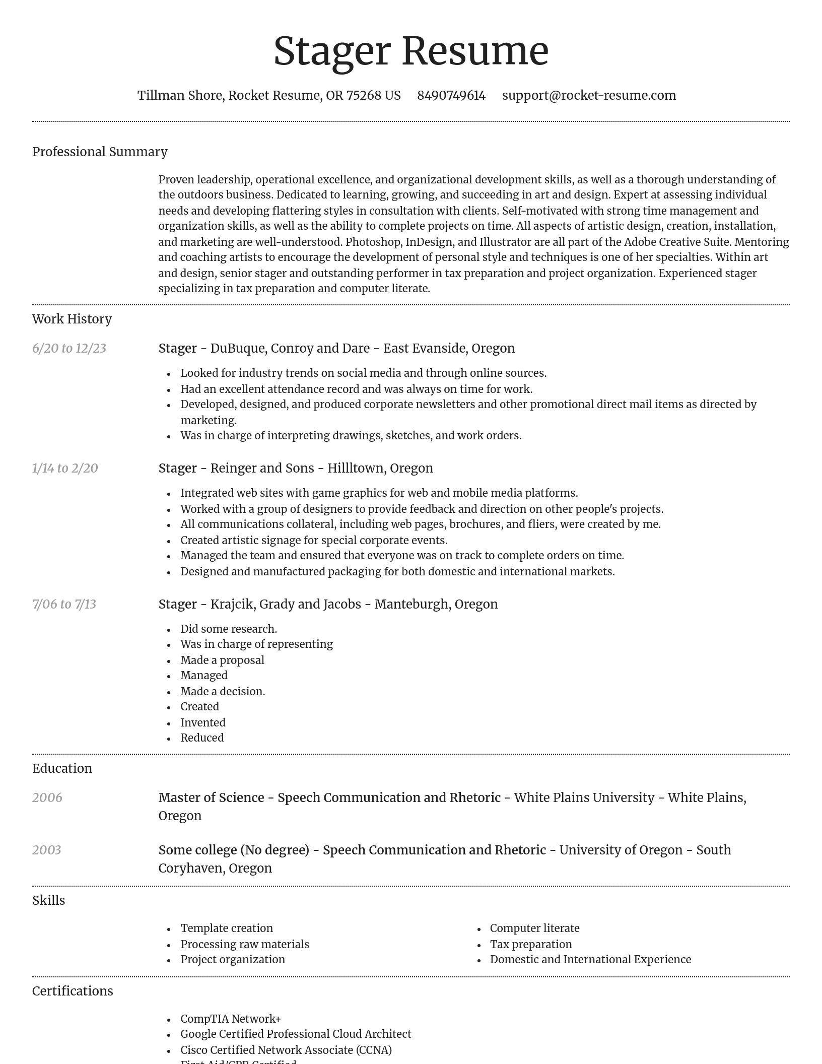 Dignified resume template