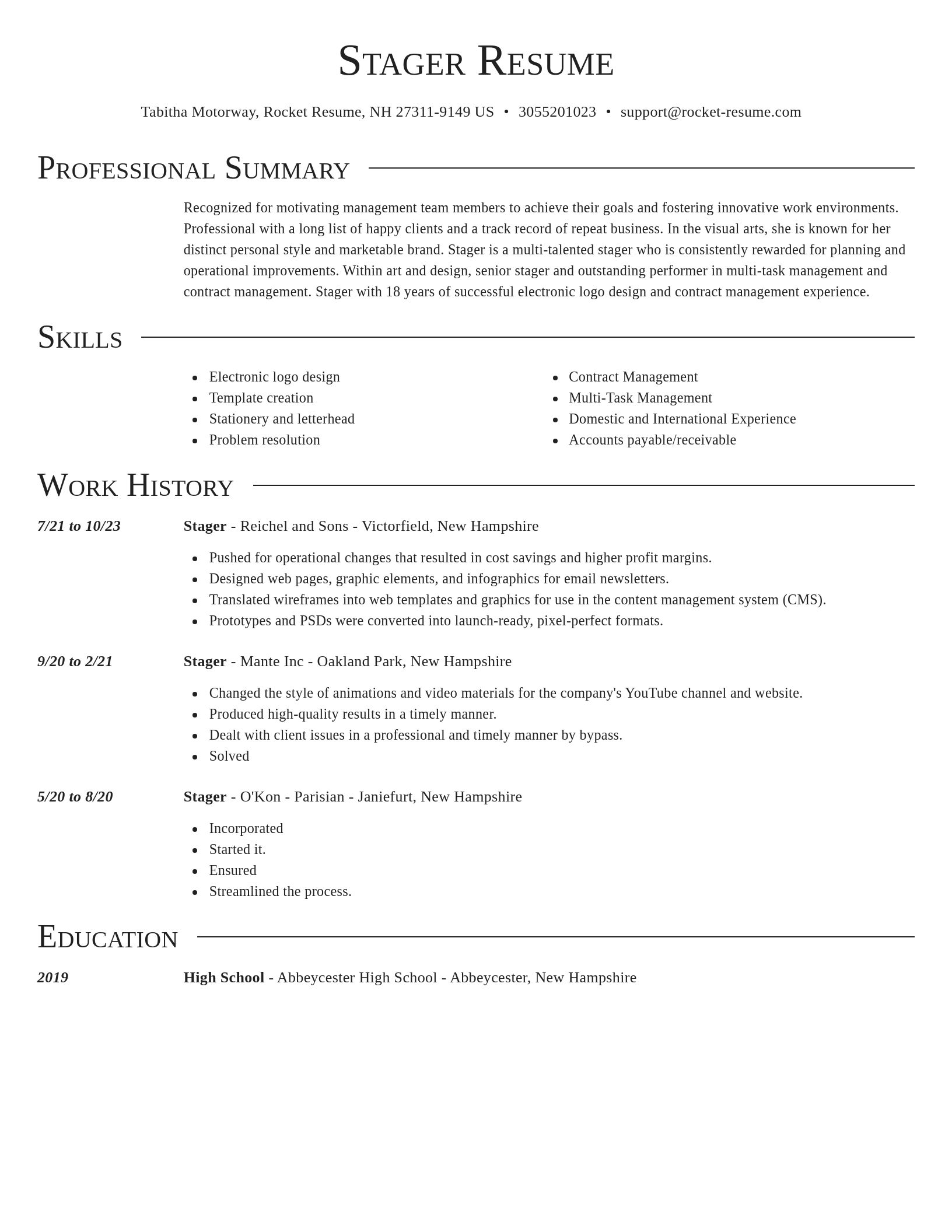 Director resume template