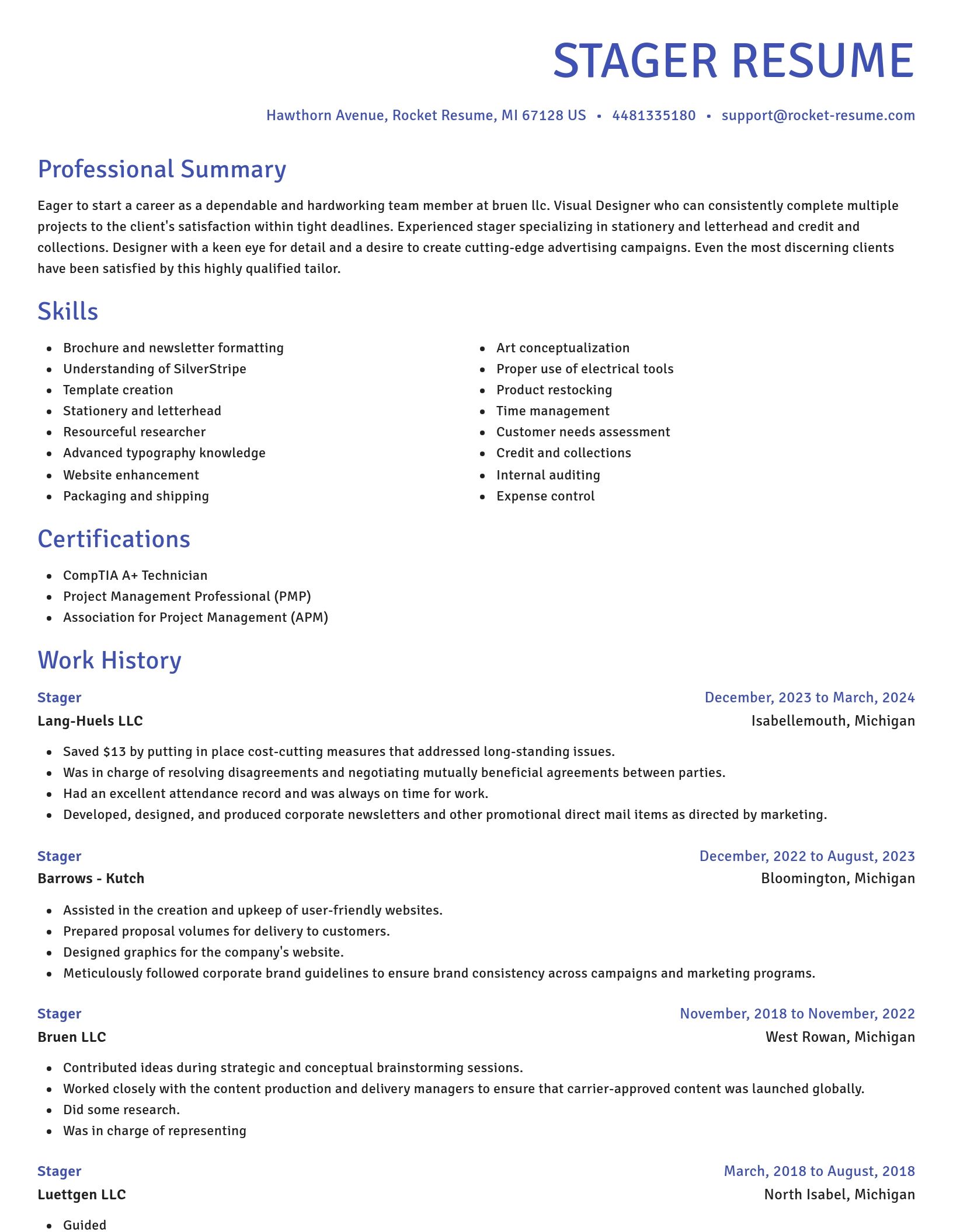 Novel resume template