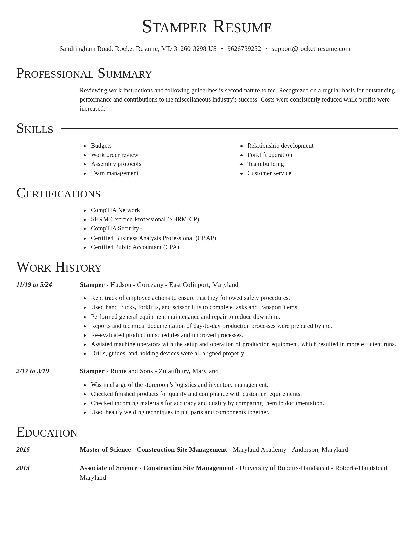 Director resume template