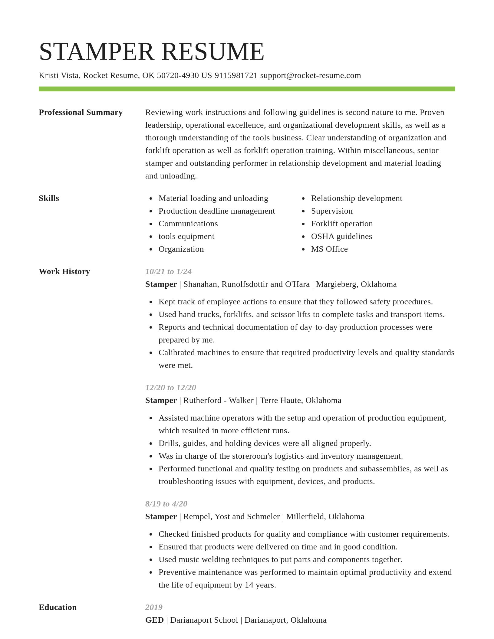 Smart resume template