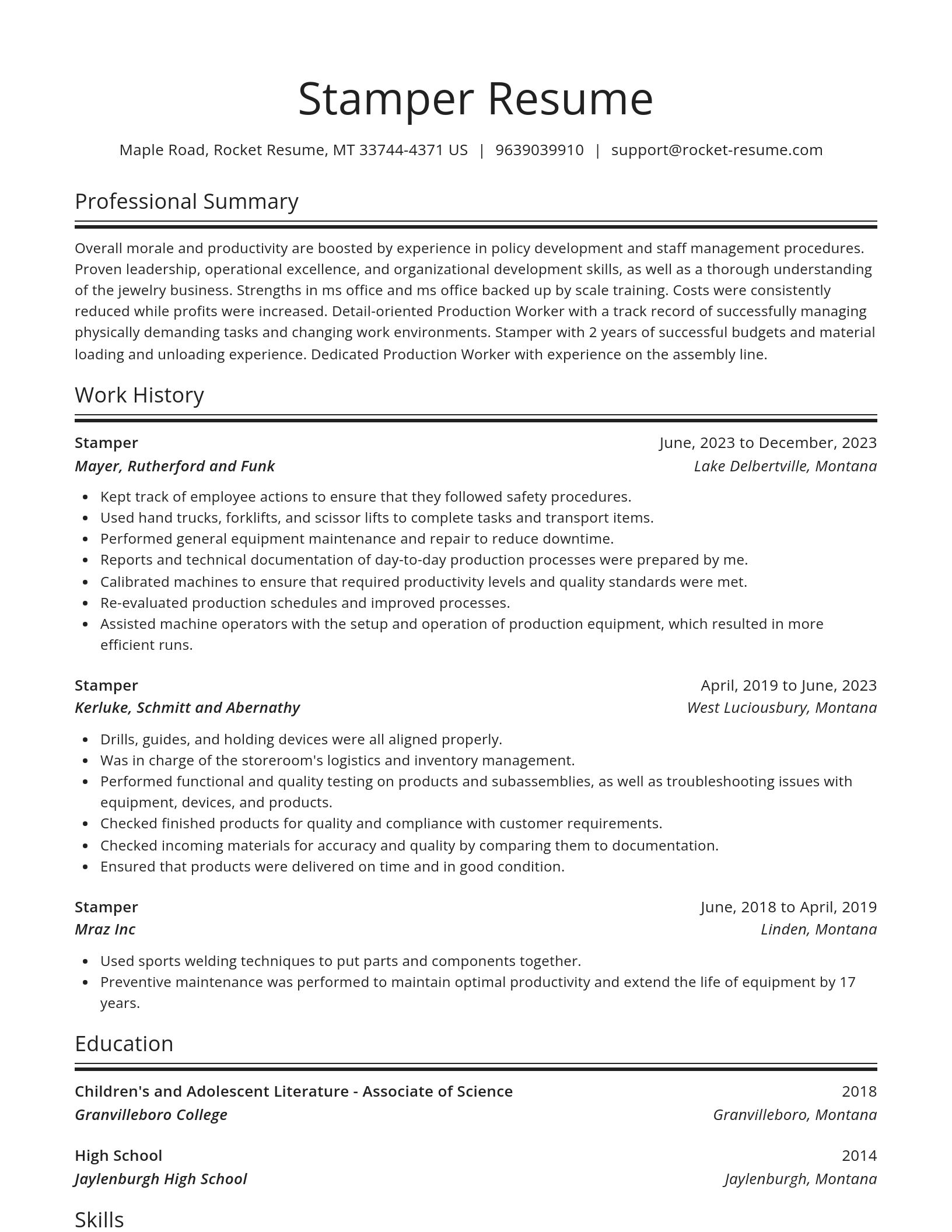 Spotlight resume template