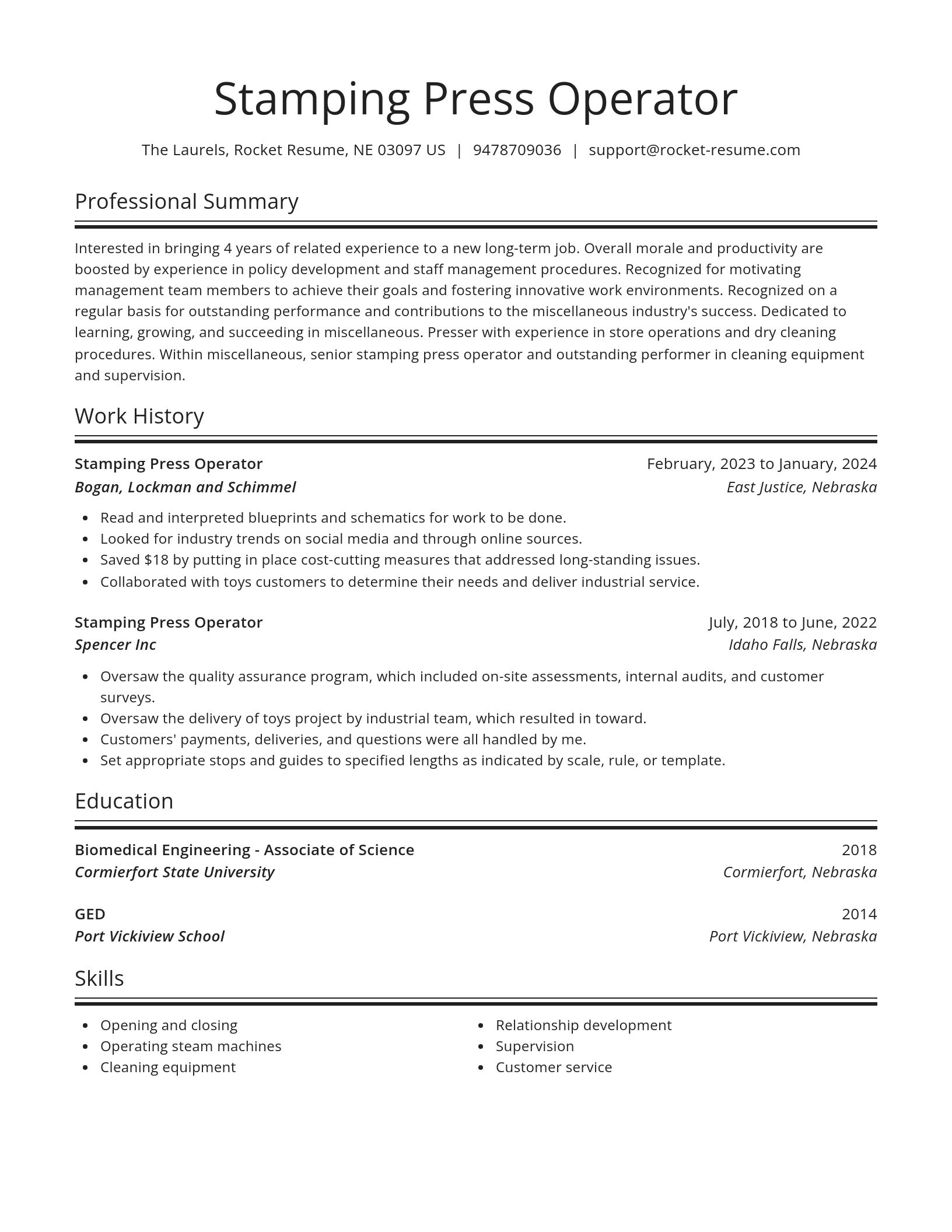 Spotlight resume template