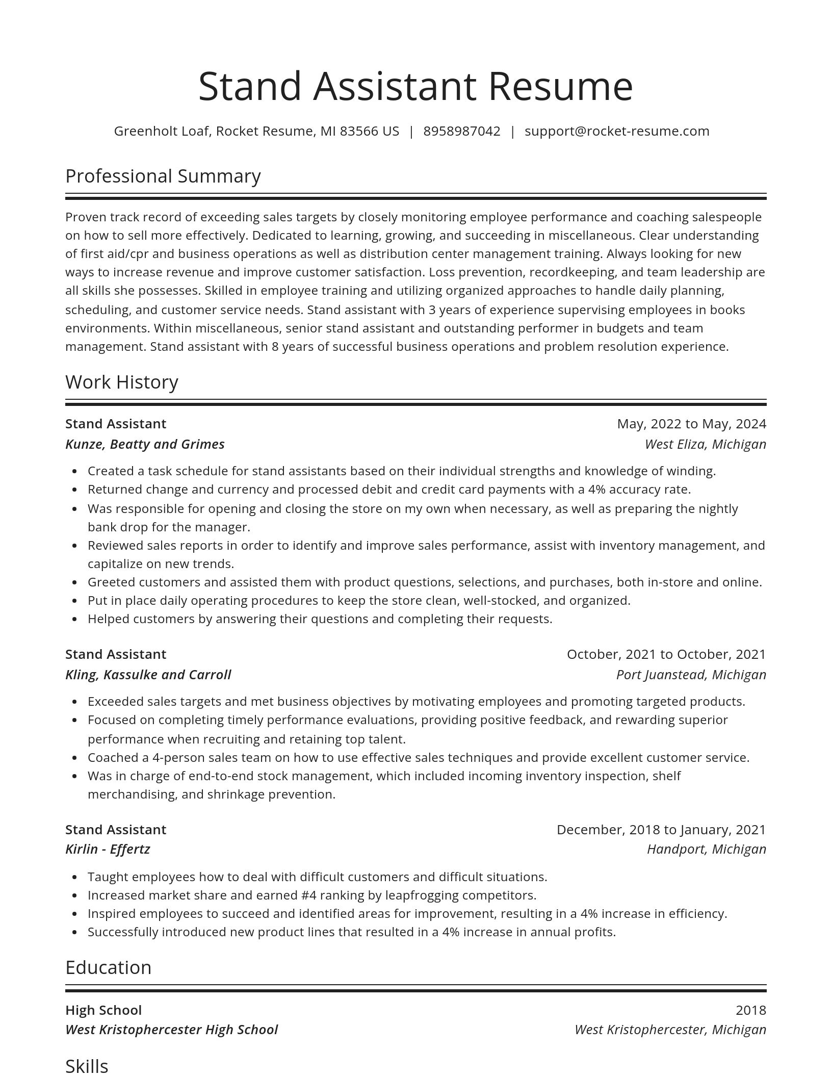 Spotlight resume template