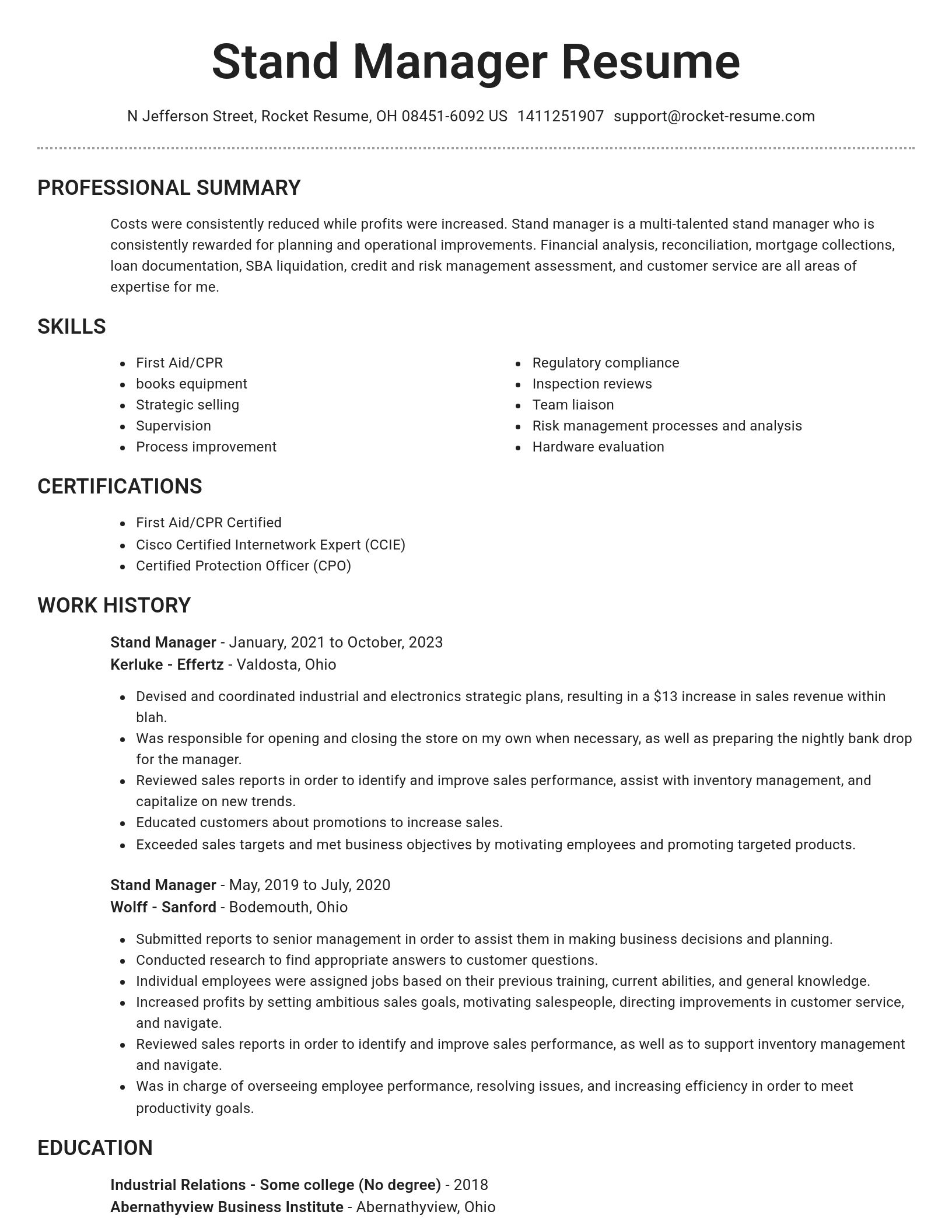 Brilliant resume template