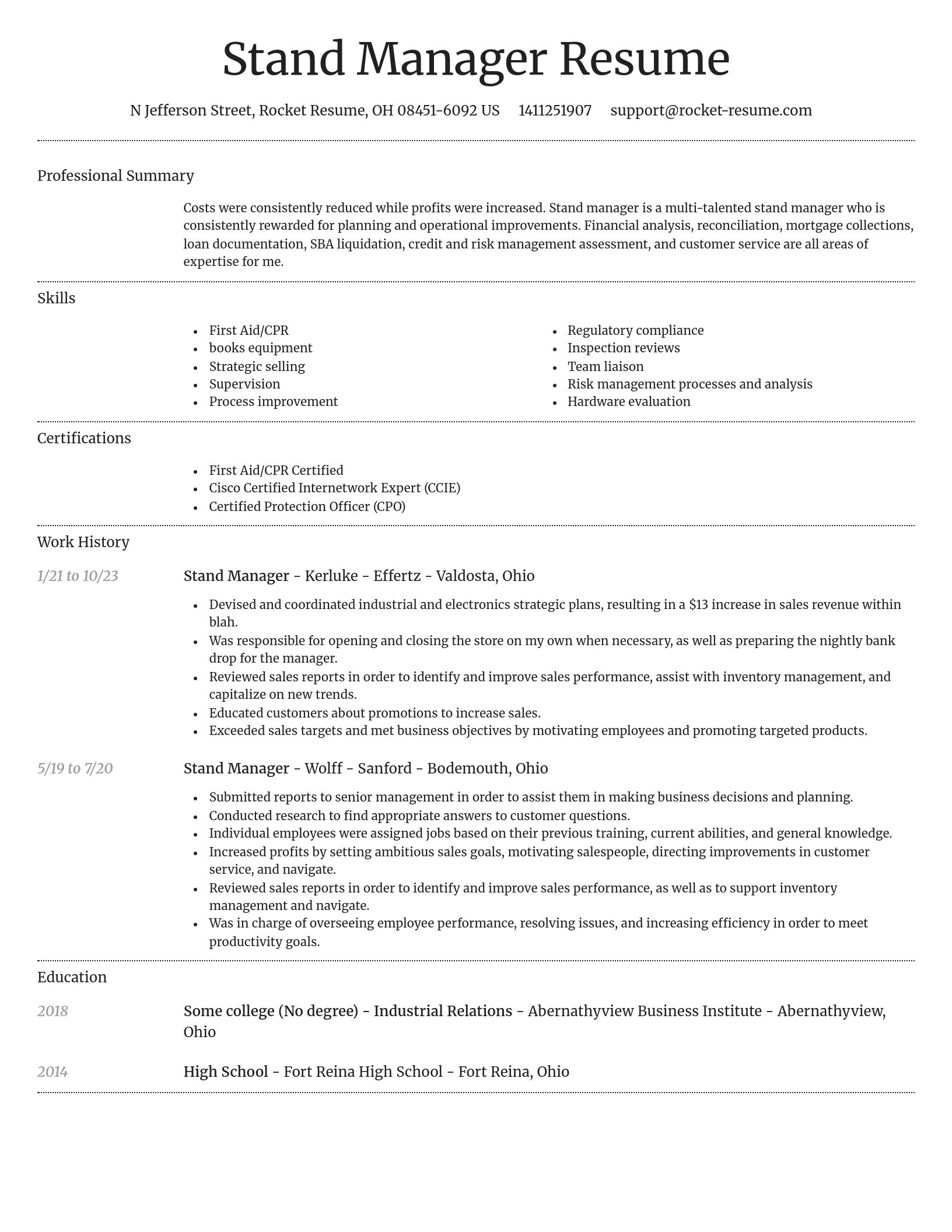 Dignified resume template