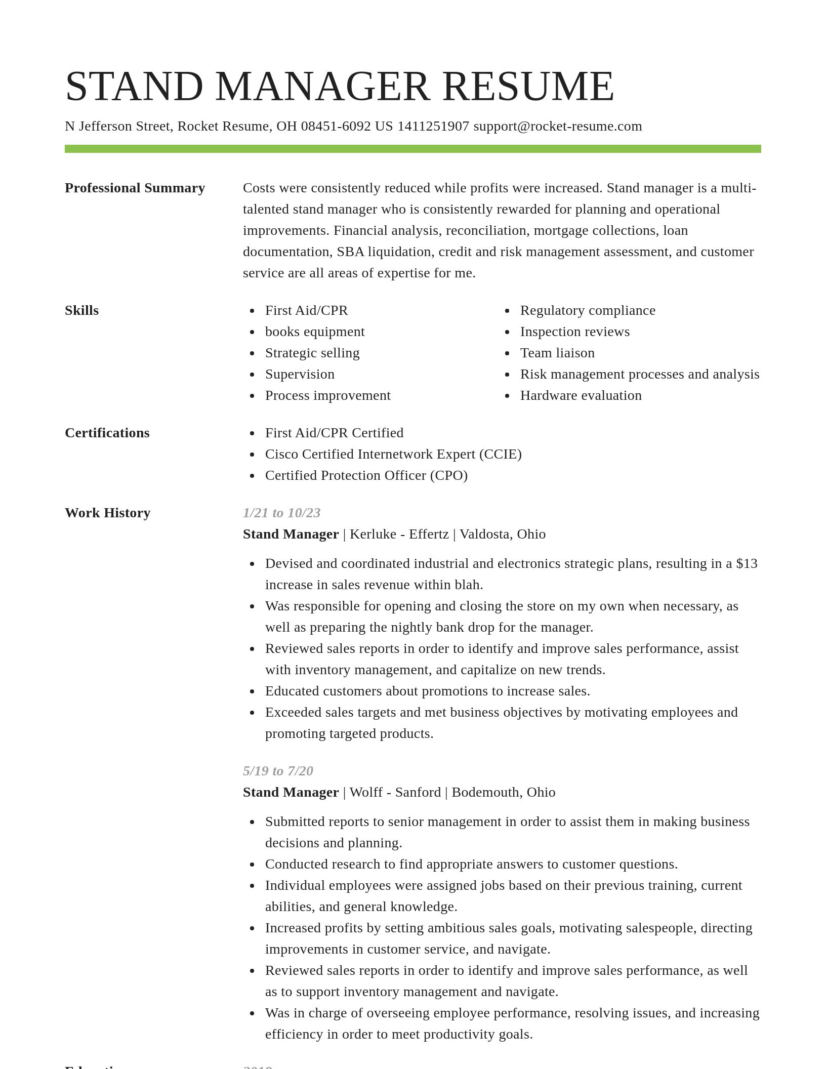 Smart resume template