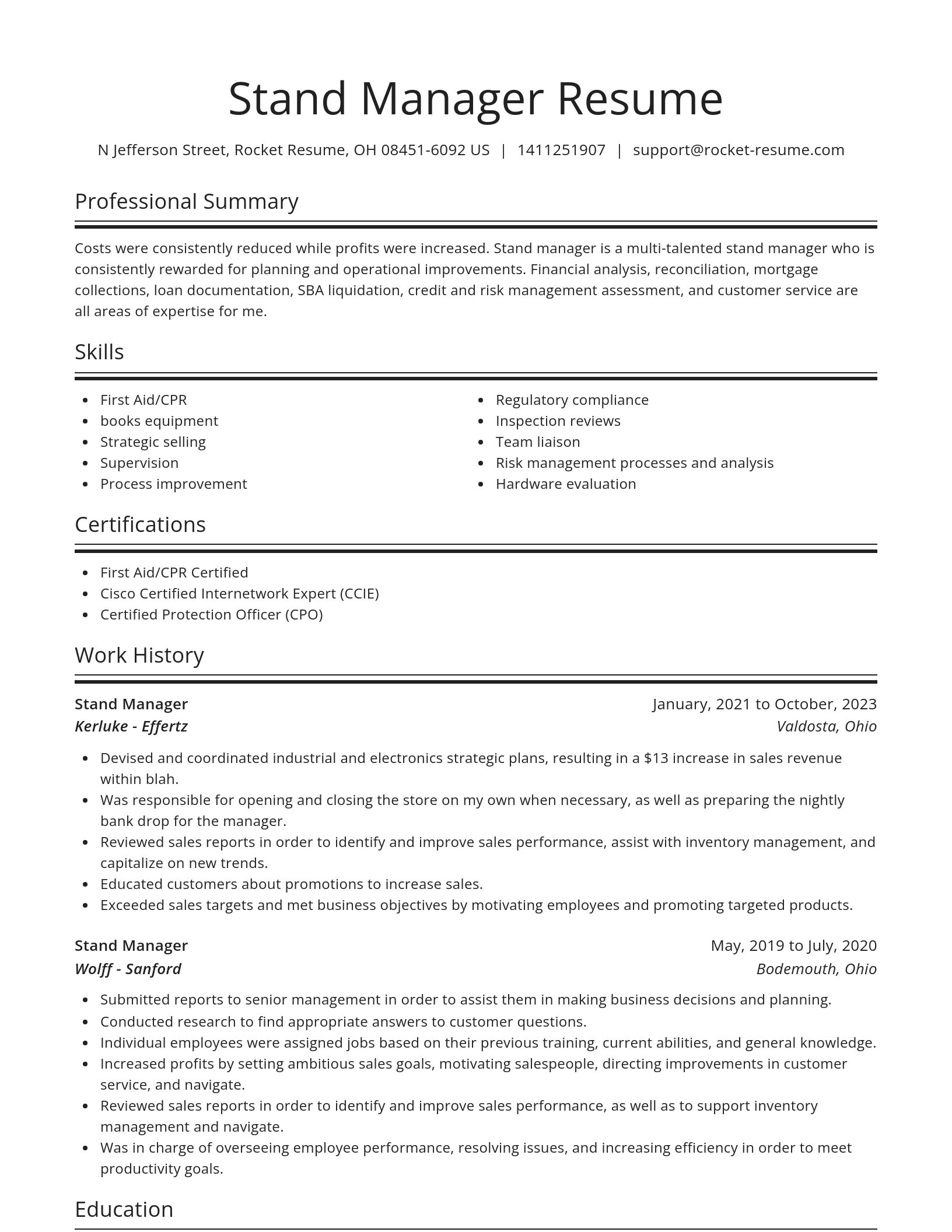 Spotlight resume template