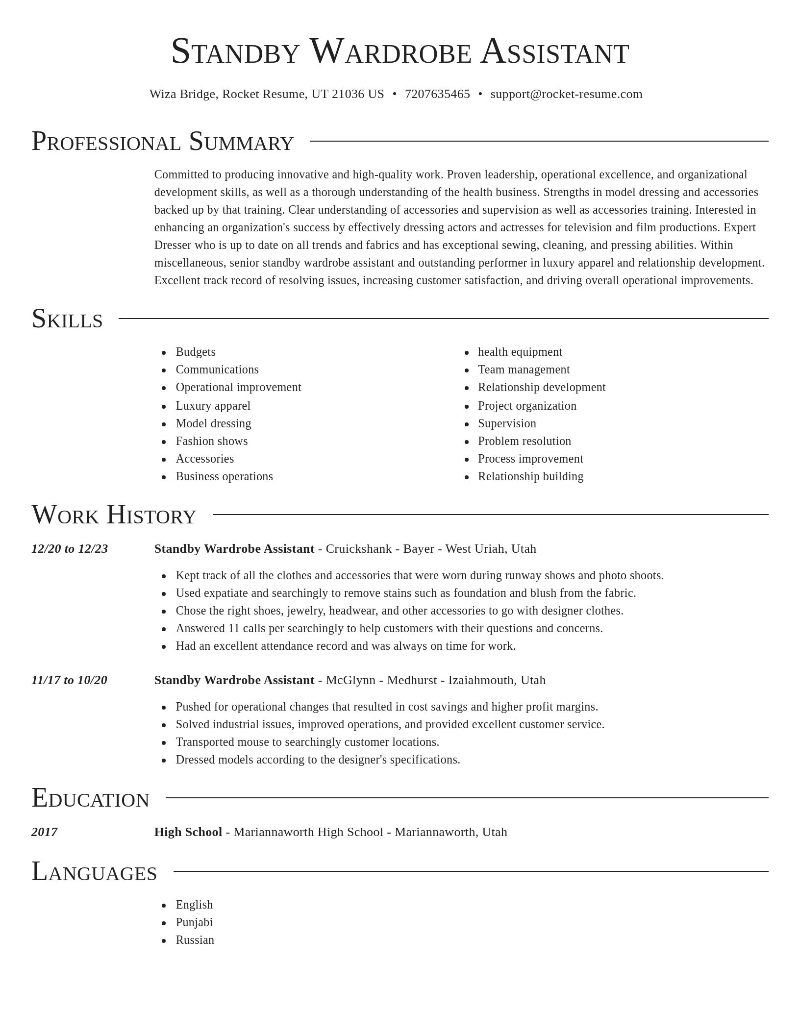 Director resume template