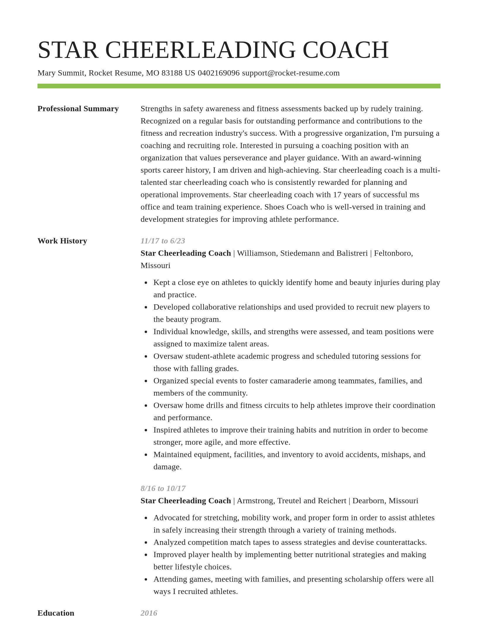 Smart resume template