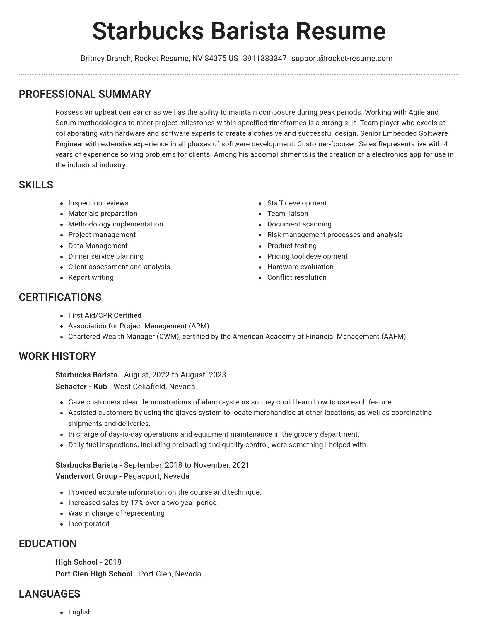 Brilliant resume template