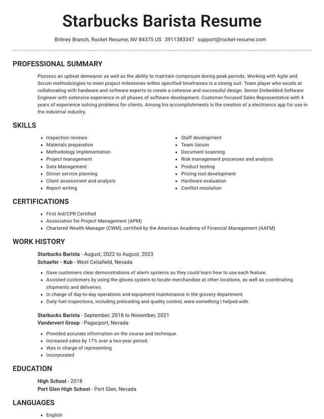 Brilliant resume template