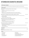 Starbucks Barista resume template