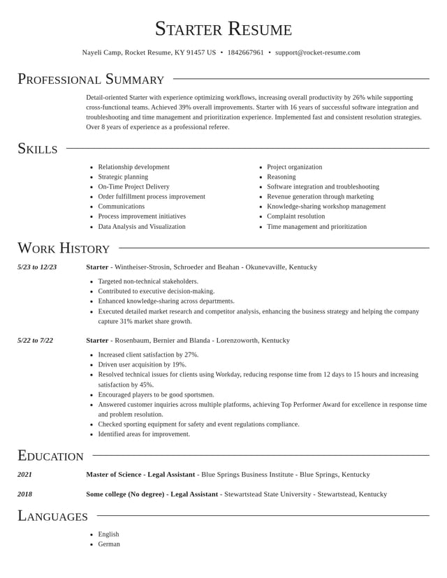 Director resume template