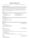 Starter resume template