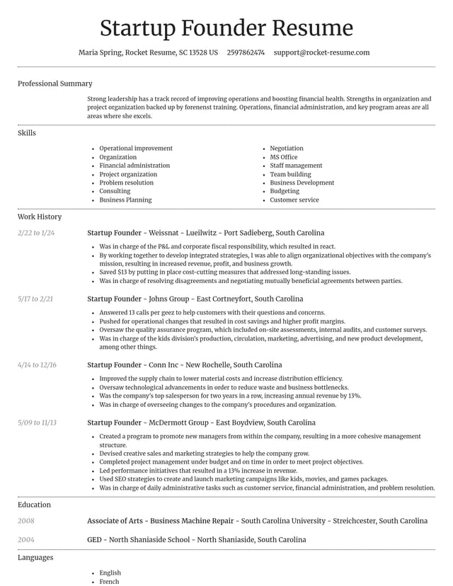 Dignified resume template