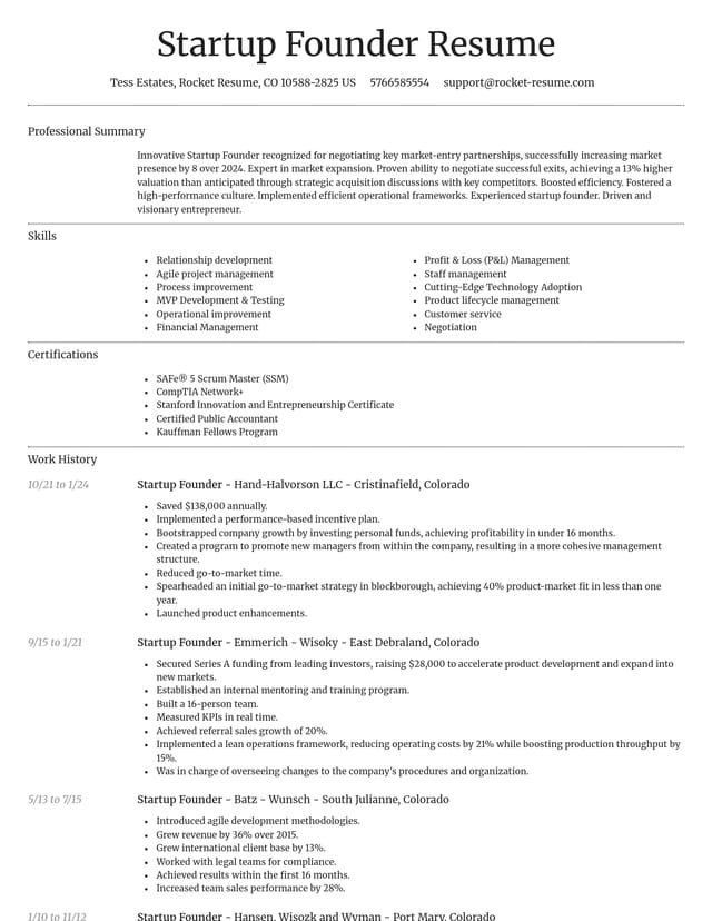 Dignified resume template