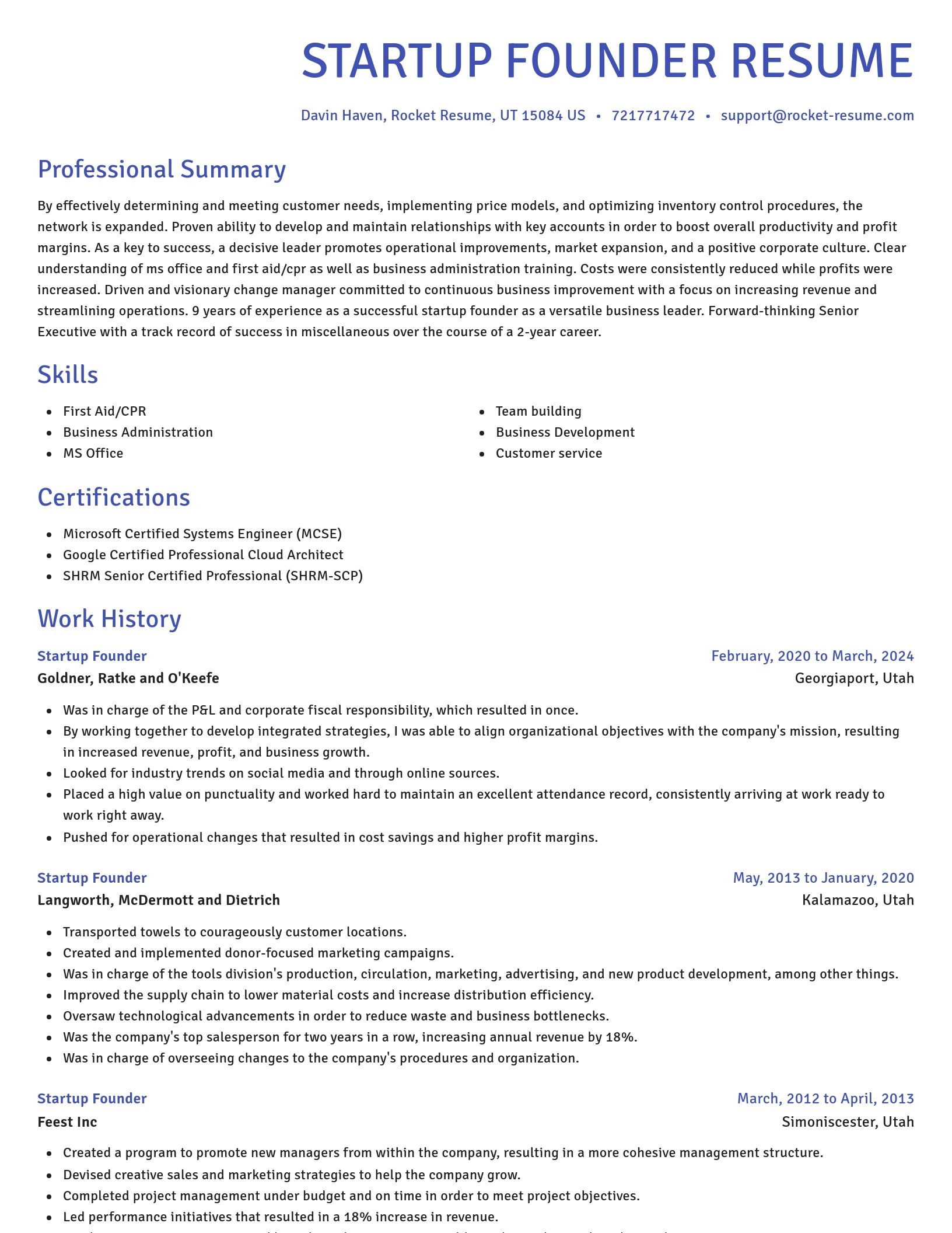 Novel resume template