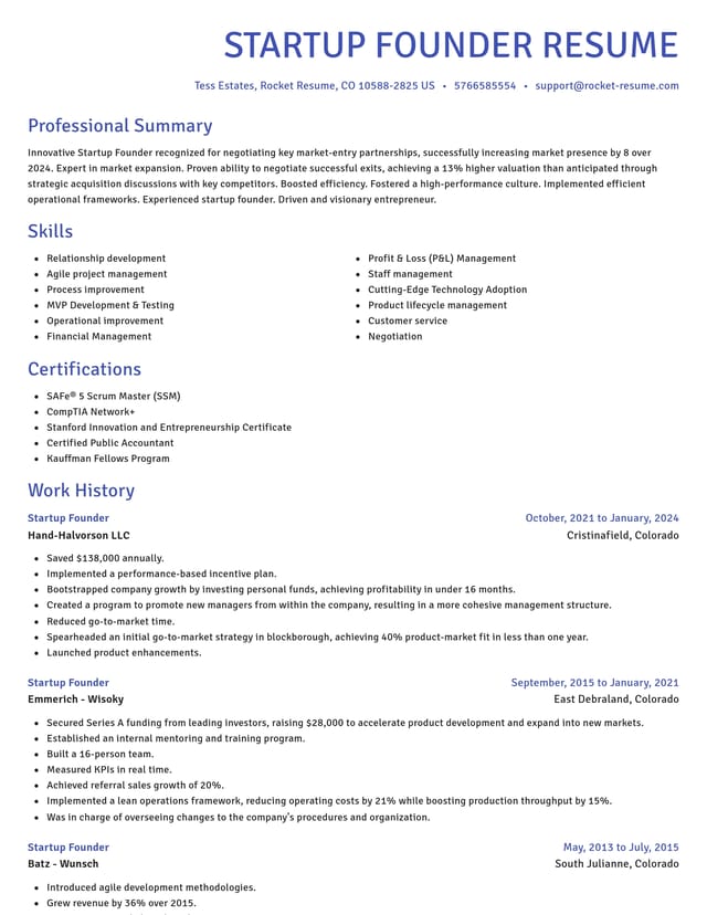 Novel resume template