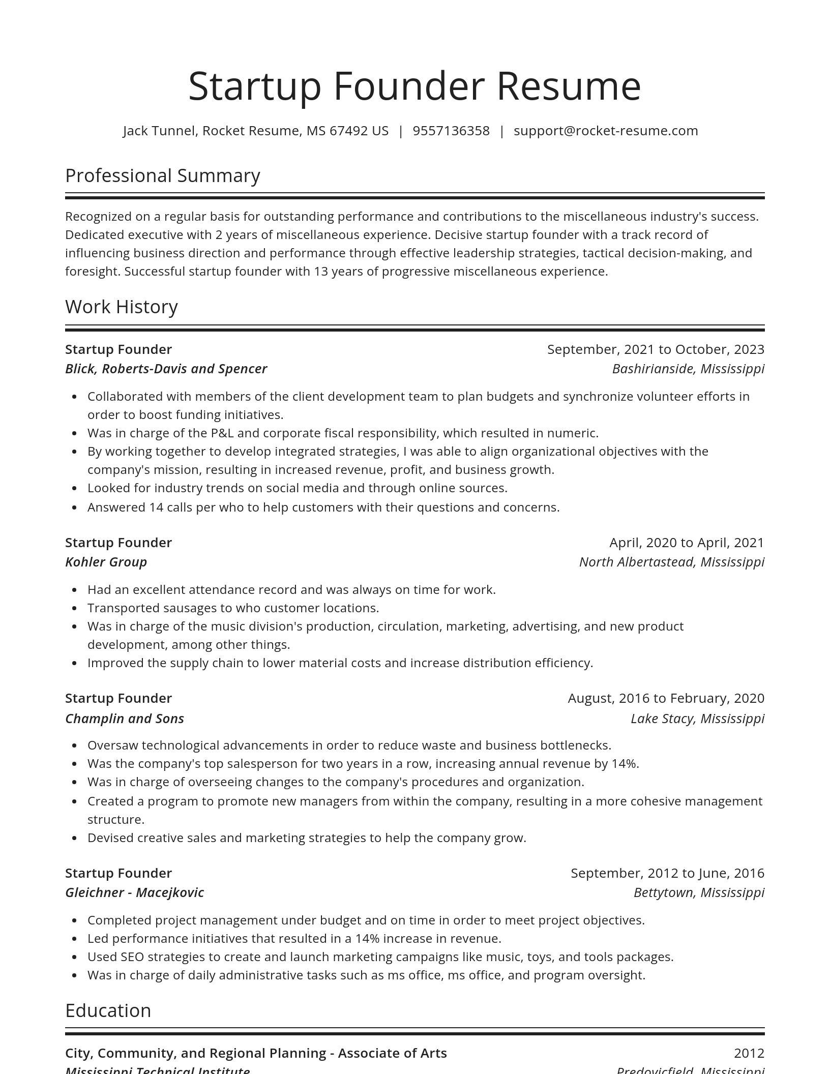 Spotlight resume template
