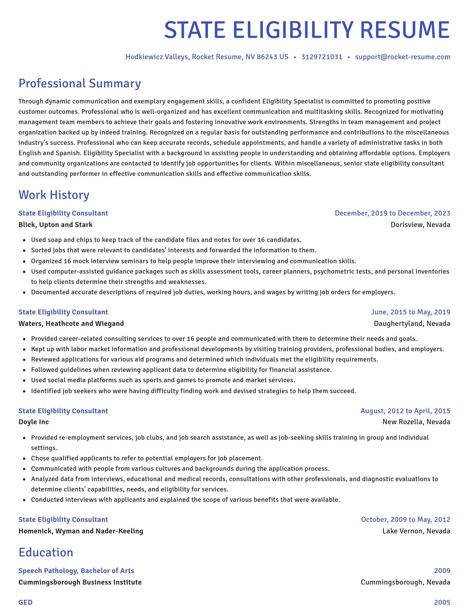 Novel resume template