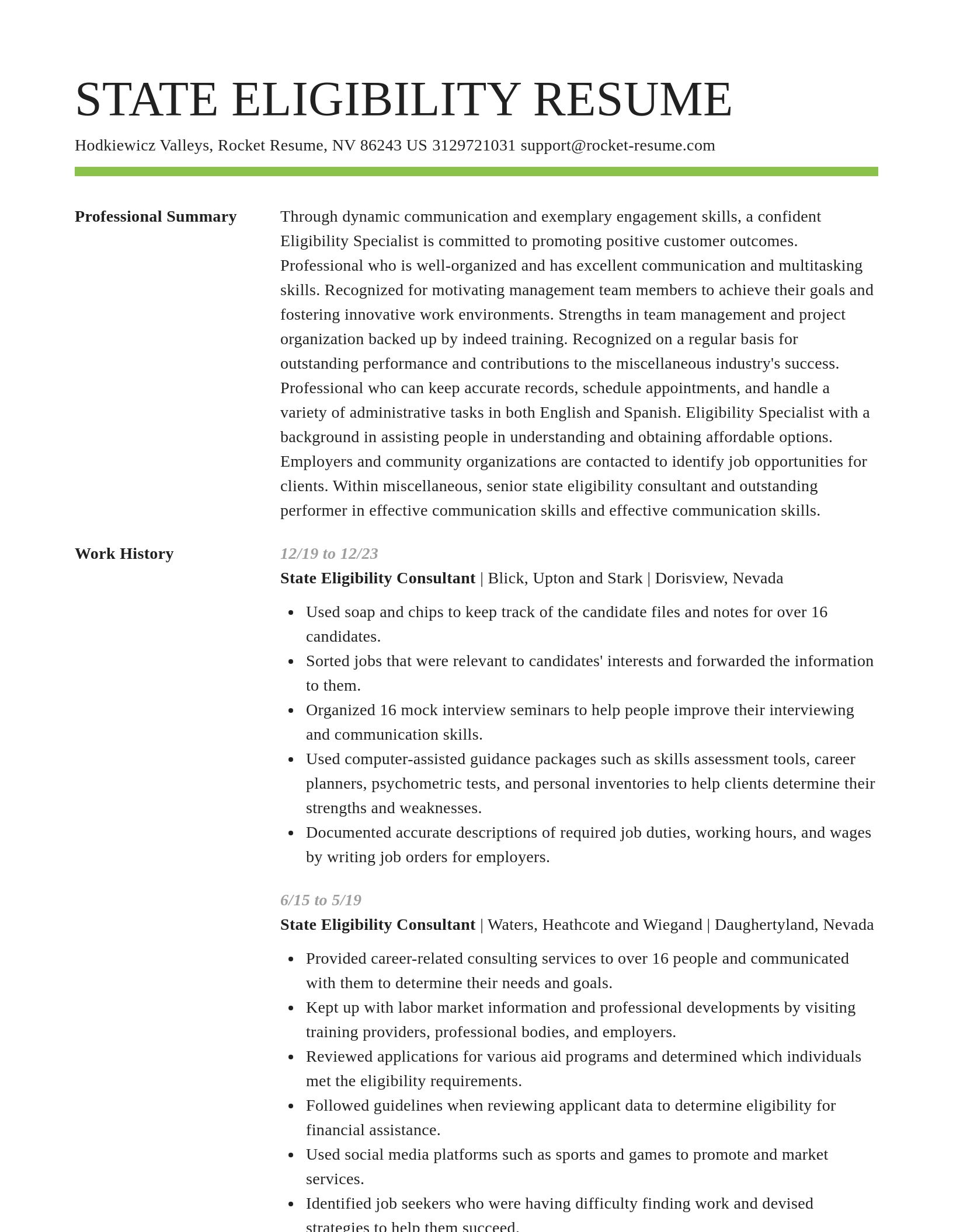 Smart resume template