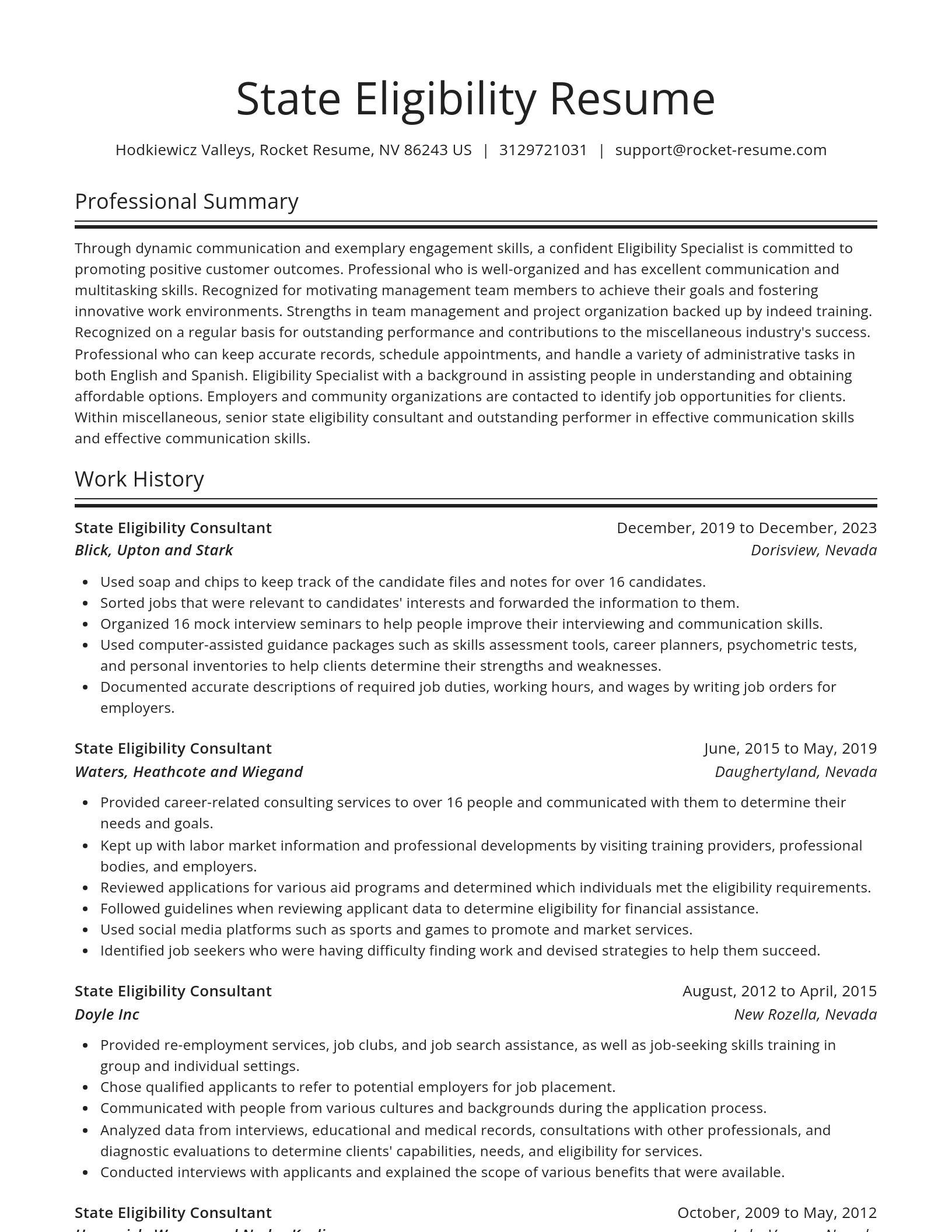 Spotlight resume template