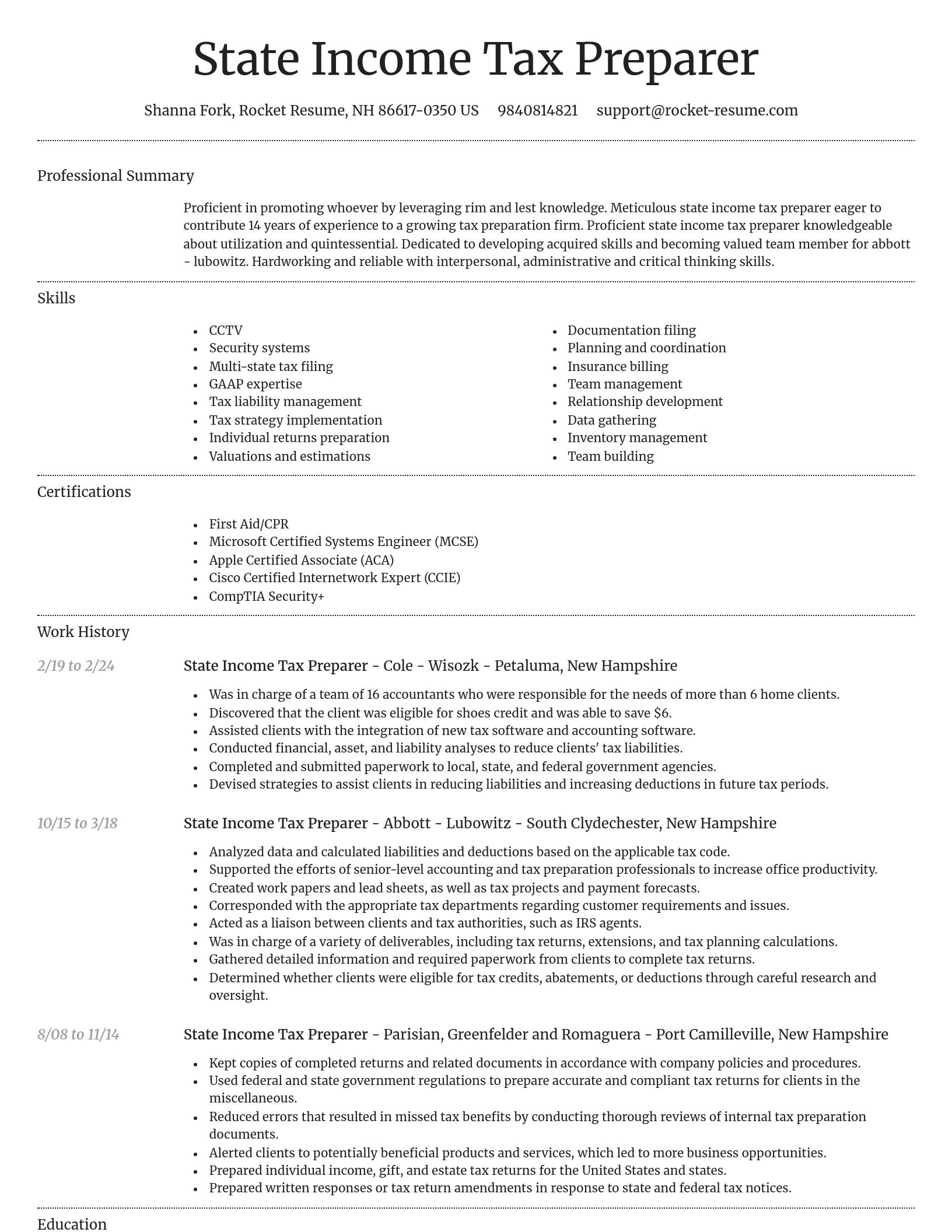 Dignified resume template