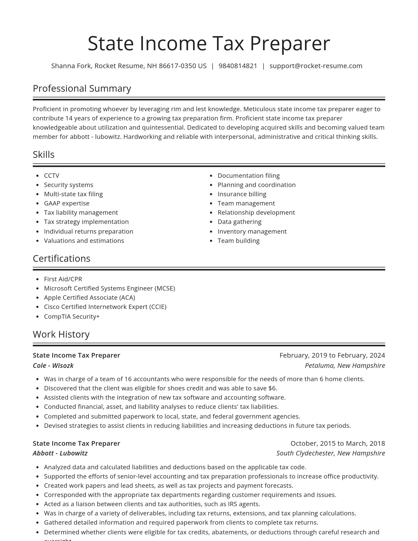 Spotlight resume template