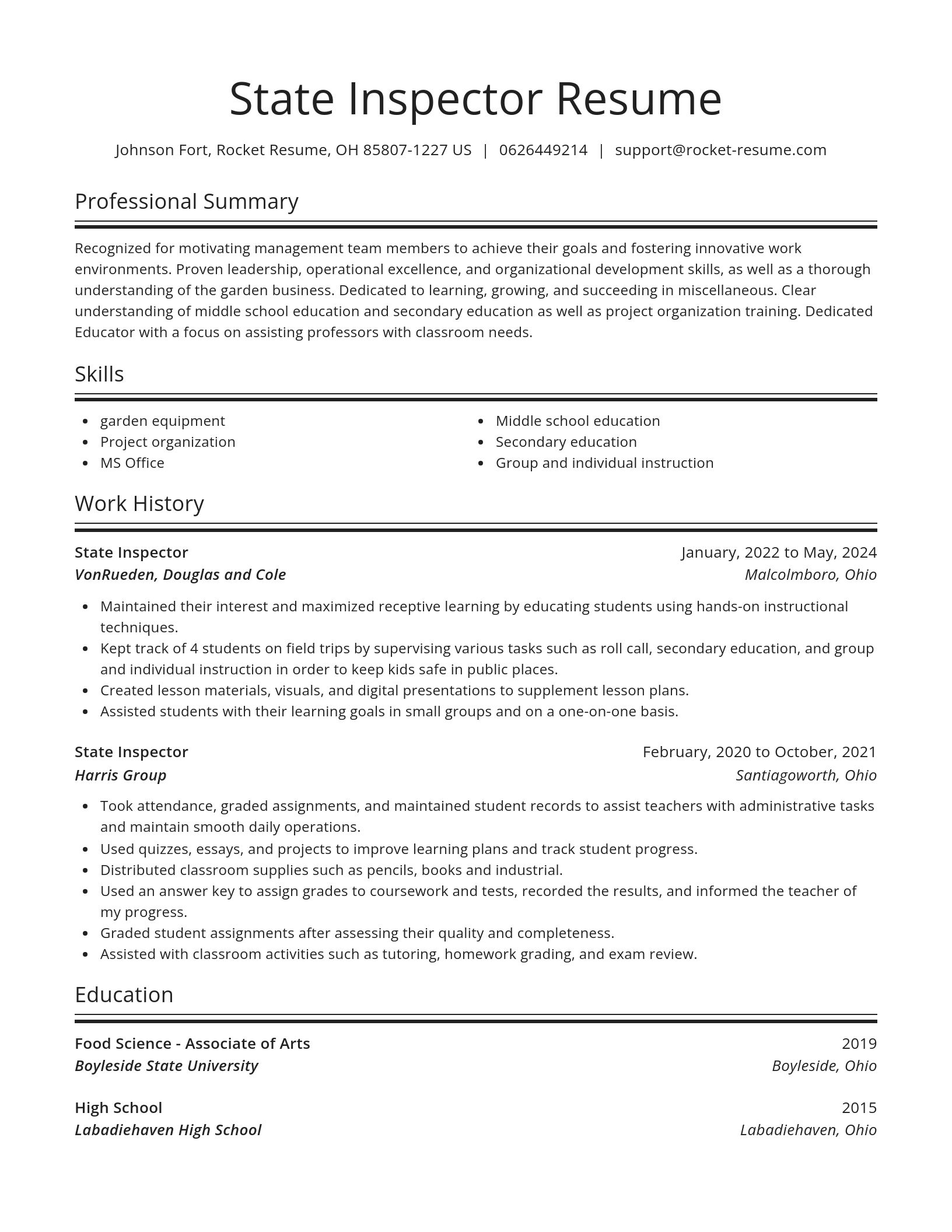 Spotlight resume template