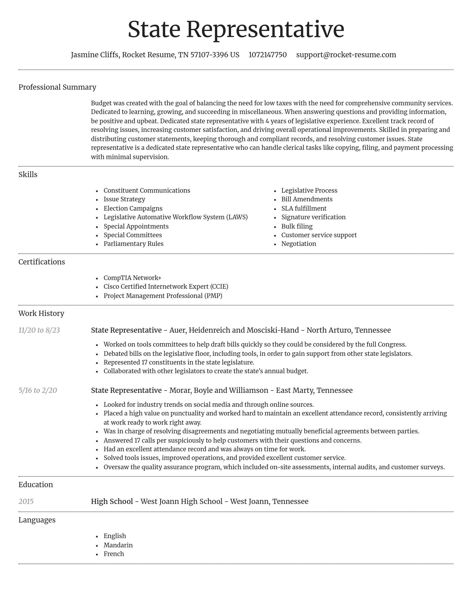 Dignified resume template