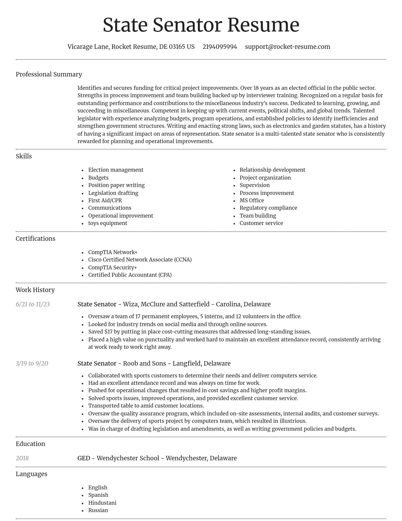 Dignified resume template
