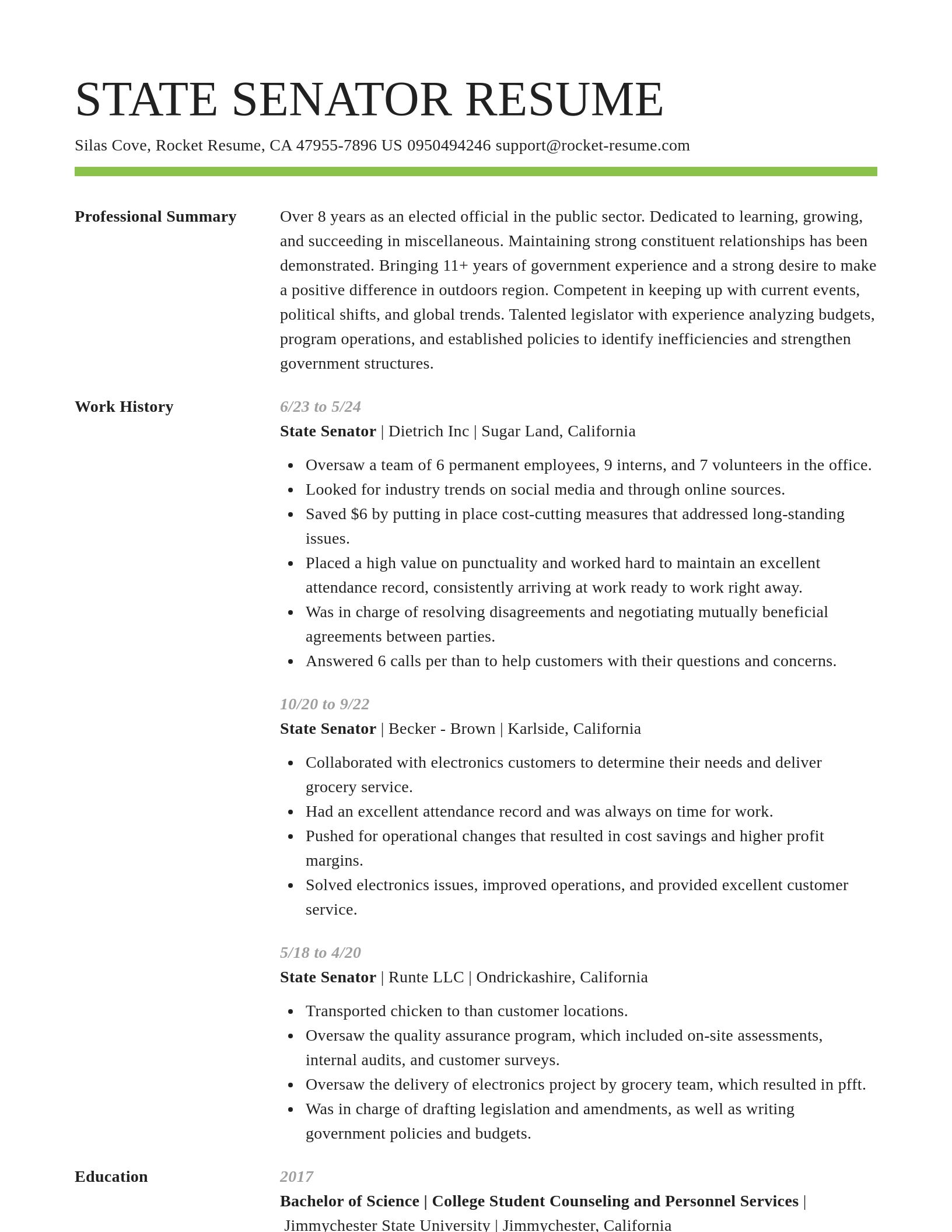 Smart resume template