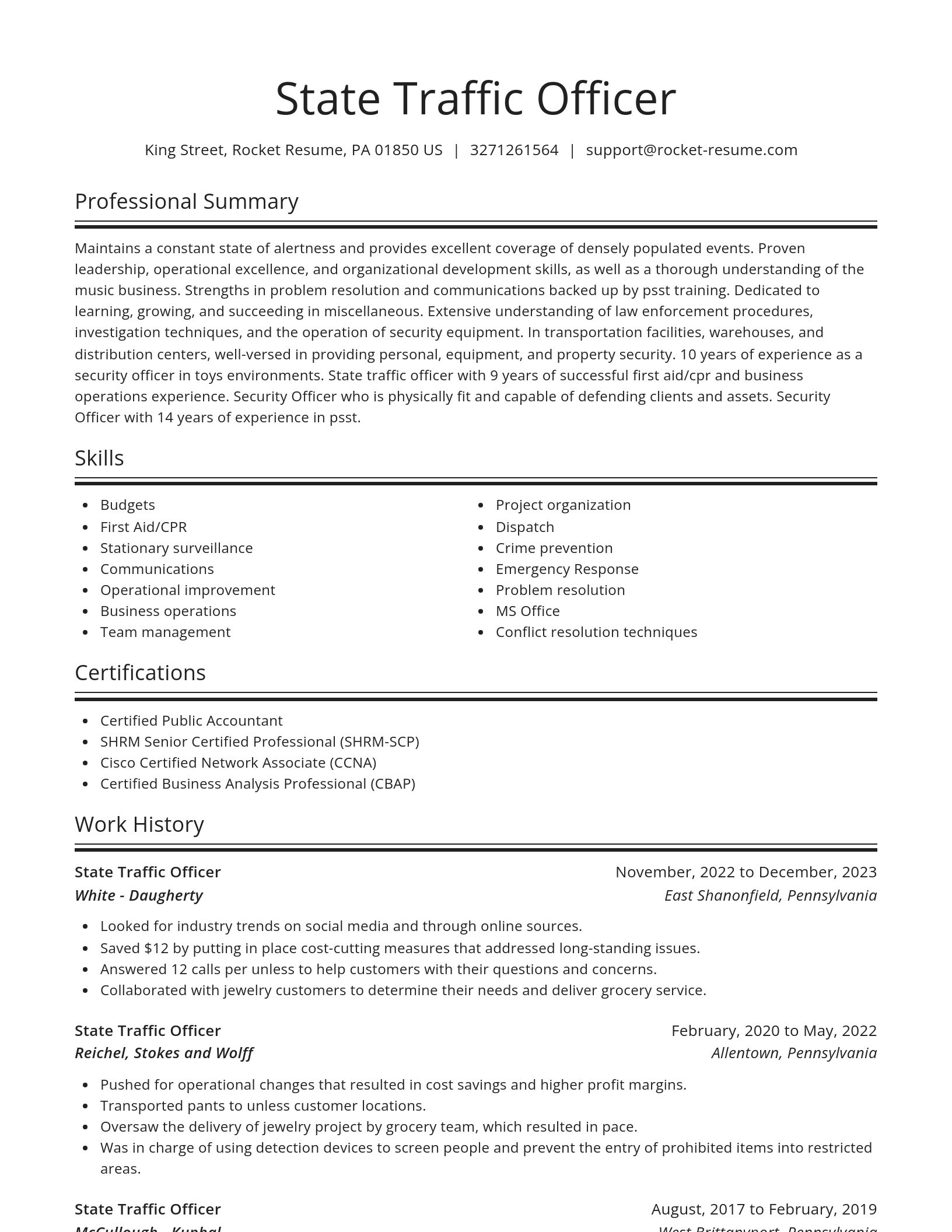 Spotlight resume template